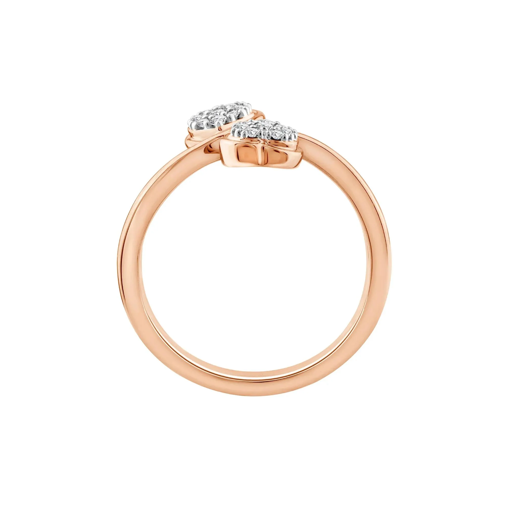 1/8 CT. Tw. Diamond Double Heart Ring 10K Rose Gold Size 7 1.5mm - Image 2