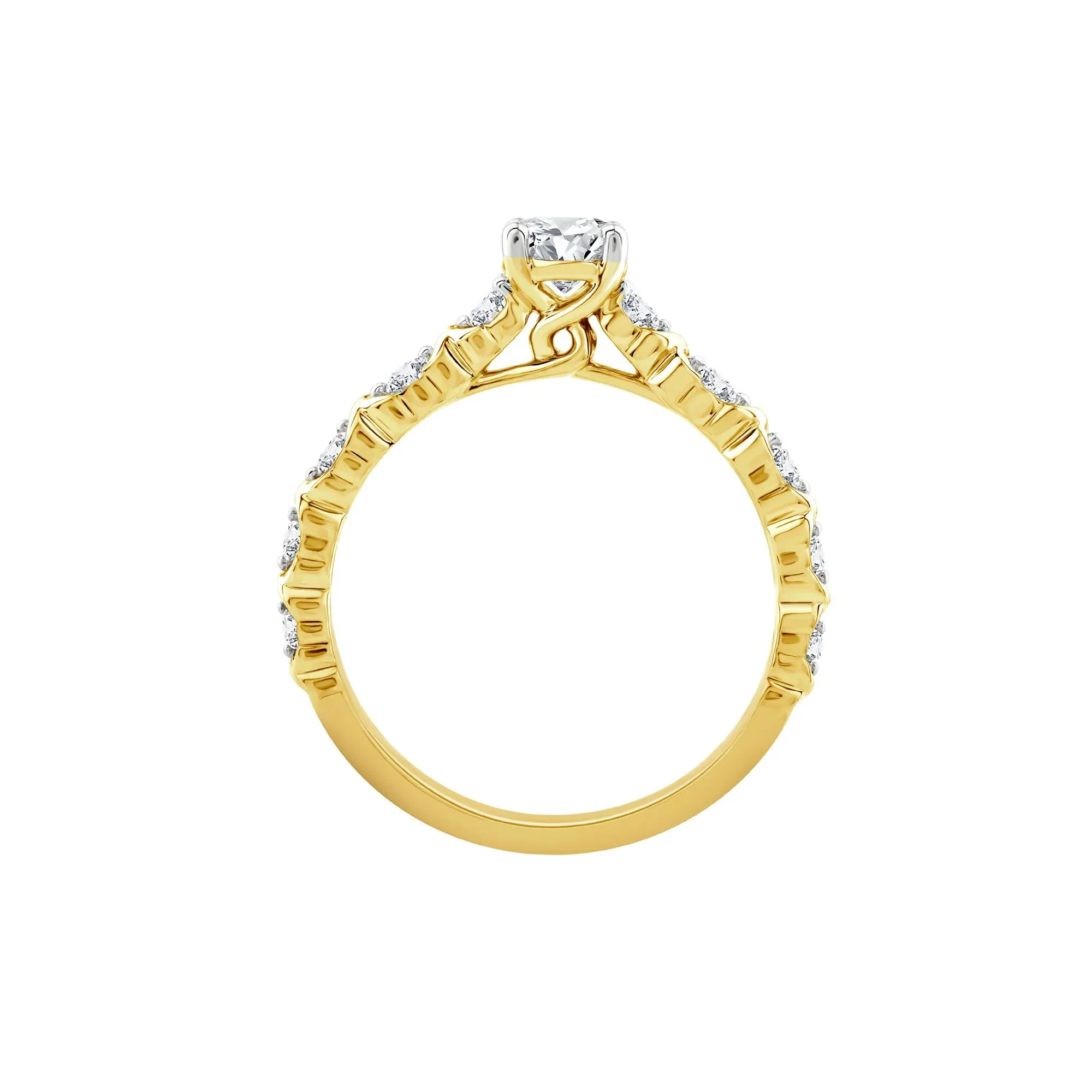 3/4 CT. Tw. Diamond Engagement Ring 10K Yellow Gold Size 7 1.5mm - Image 2