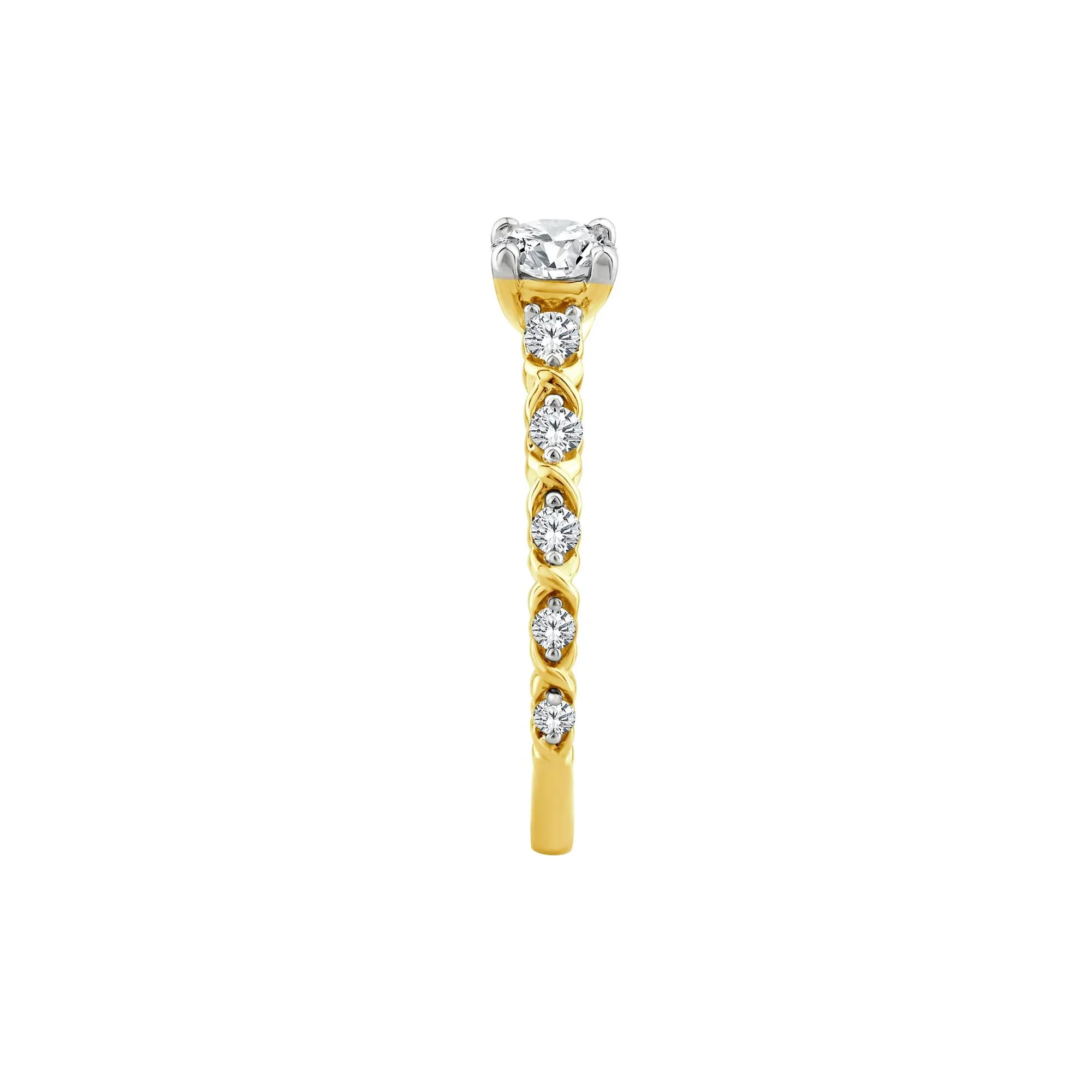 3/4 CT. Tw. Diamond Engagement Ring 10K Yellow Gold Size 7 1.5mm - Image 3