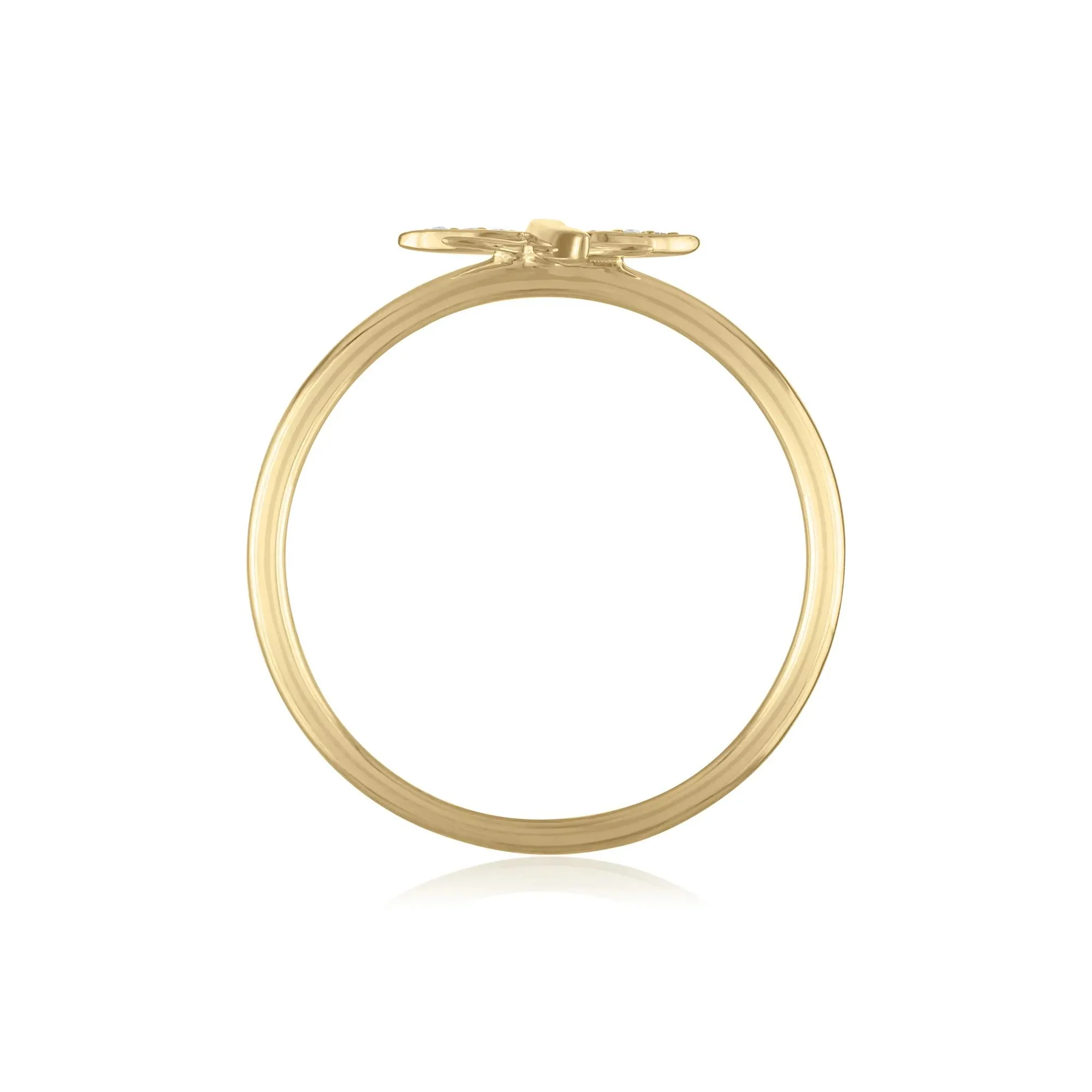 Diamond Accent Dragonfly Ring 10K Yellow Gold Size 7 1.5mm - Image 2