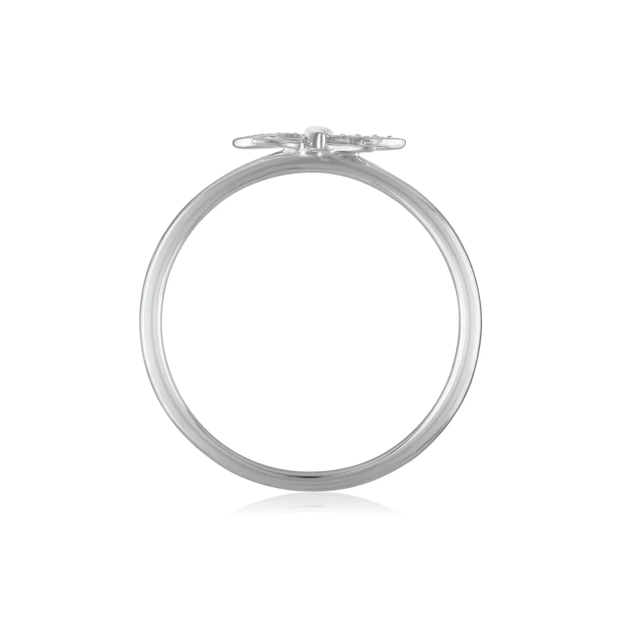 Diamond Accent Dragonfly Ring 10K White Gold Size 7 1.5mm - Image 2