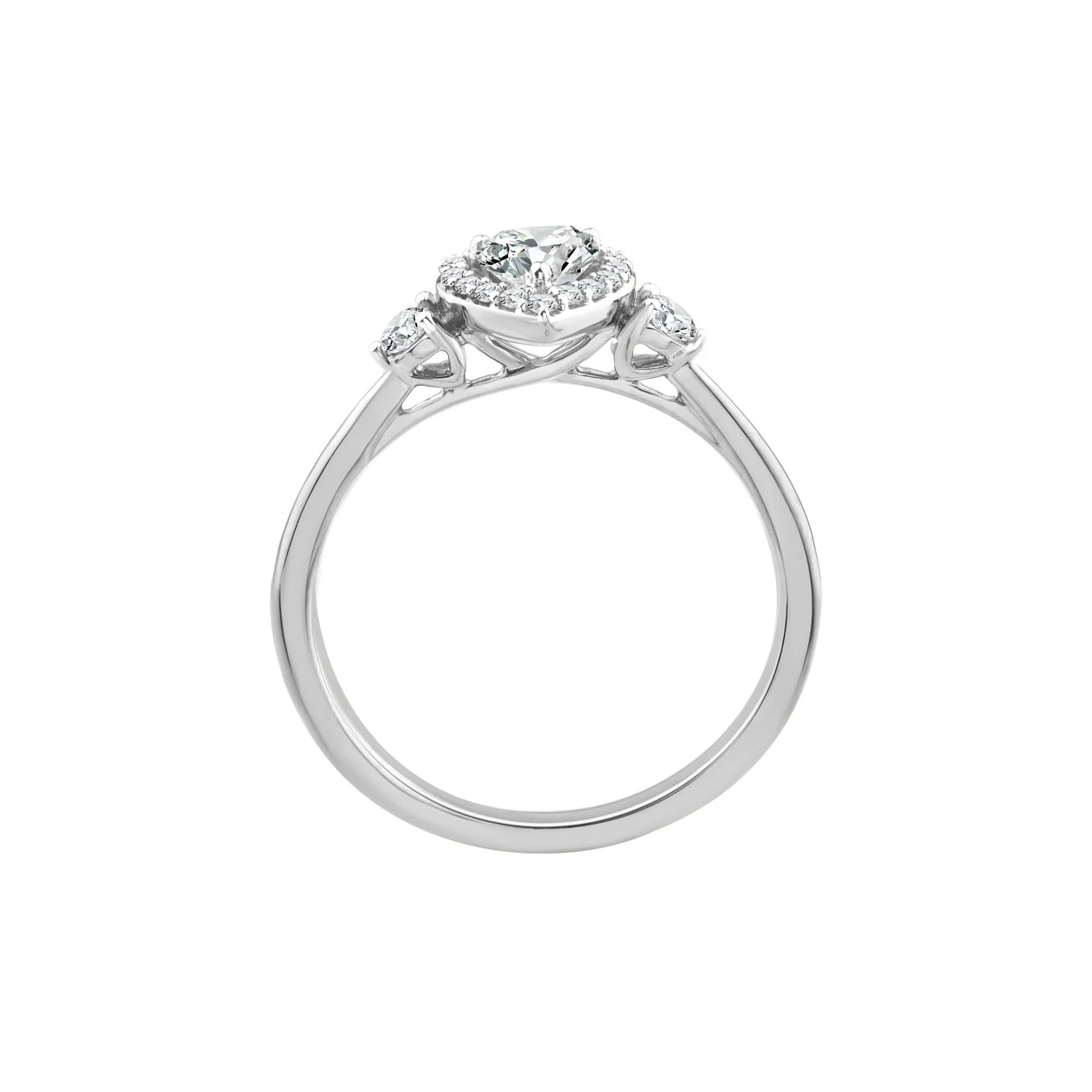 1/2 CT. Tw. Lab Grown Diamond Heart Promise Ring 10K White Gold Size 7 - Image 2