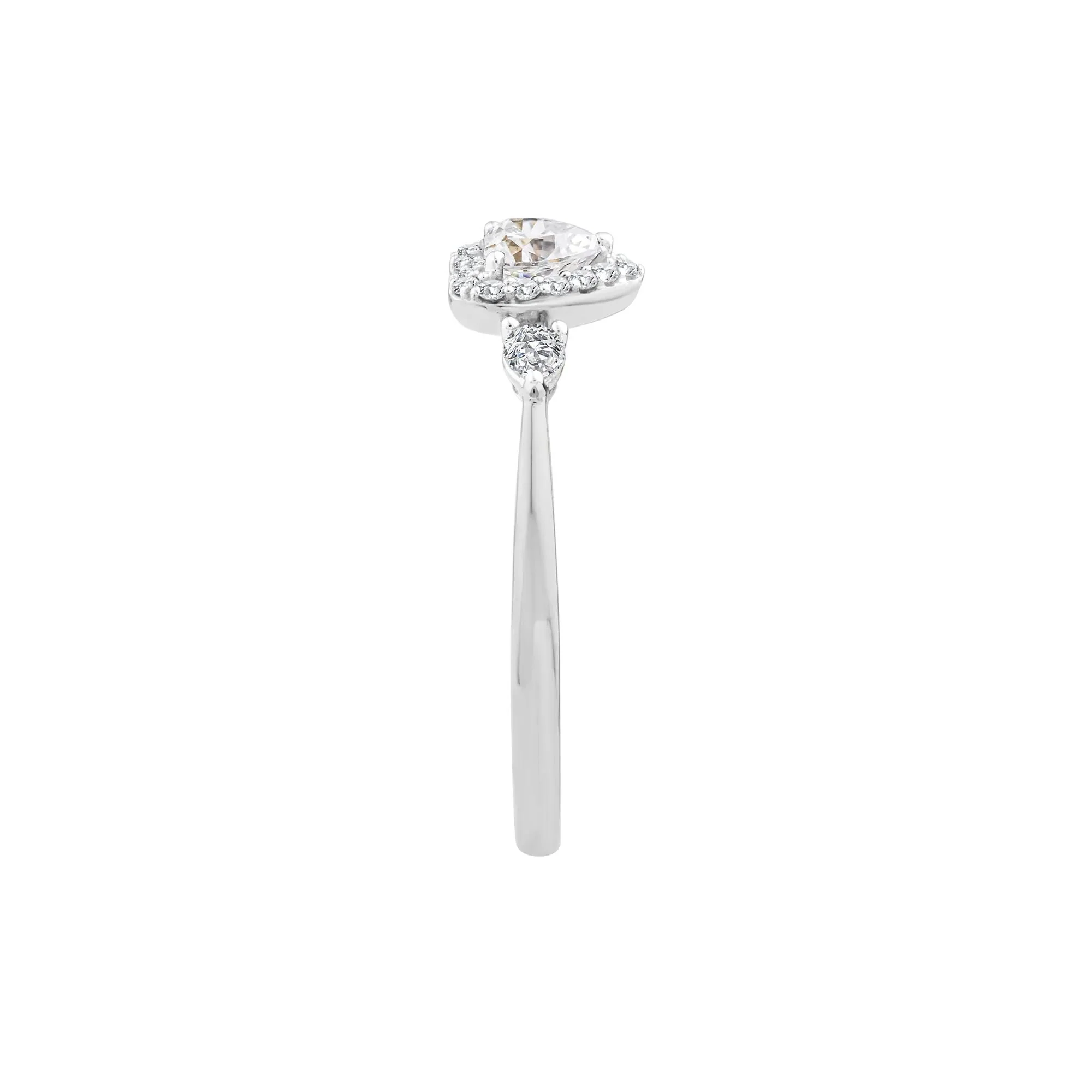 1/2 CT. Tw. Lab Grown Diamond Heart Promise Ring 10K White Gold Size 7 - Image 3