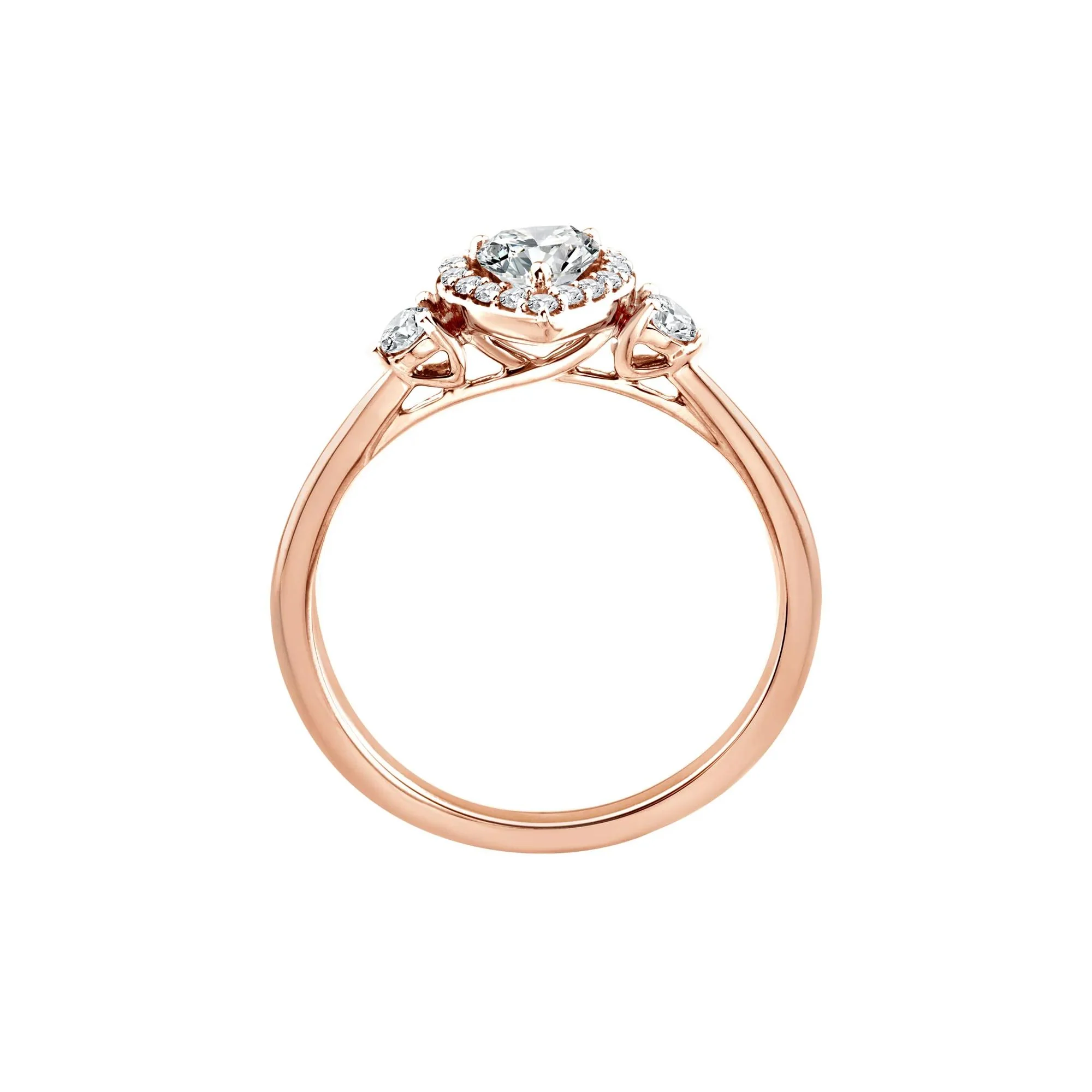 1/2 CT. Tw. Lab Grown Diamond Heart Promise Ring 10K Rose Gold Size 7 - Image 2