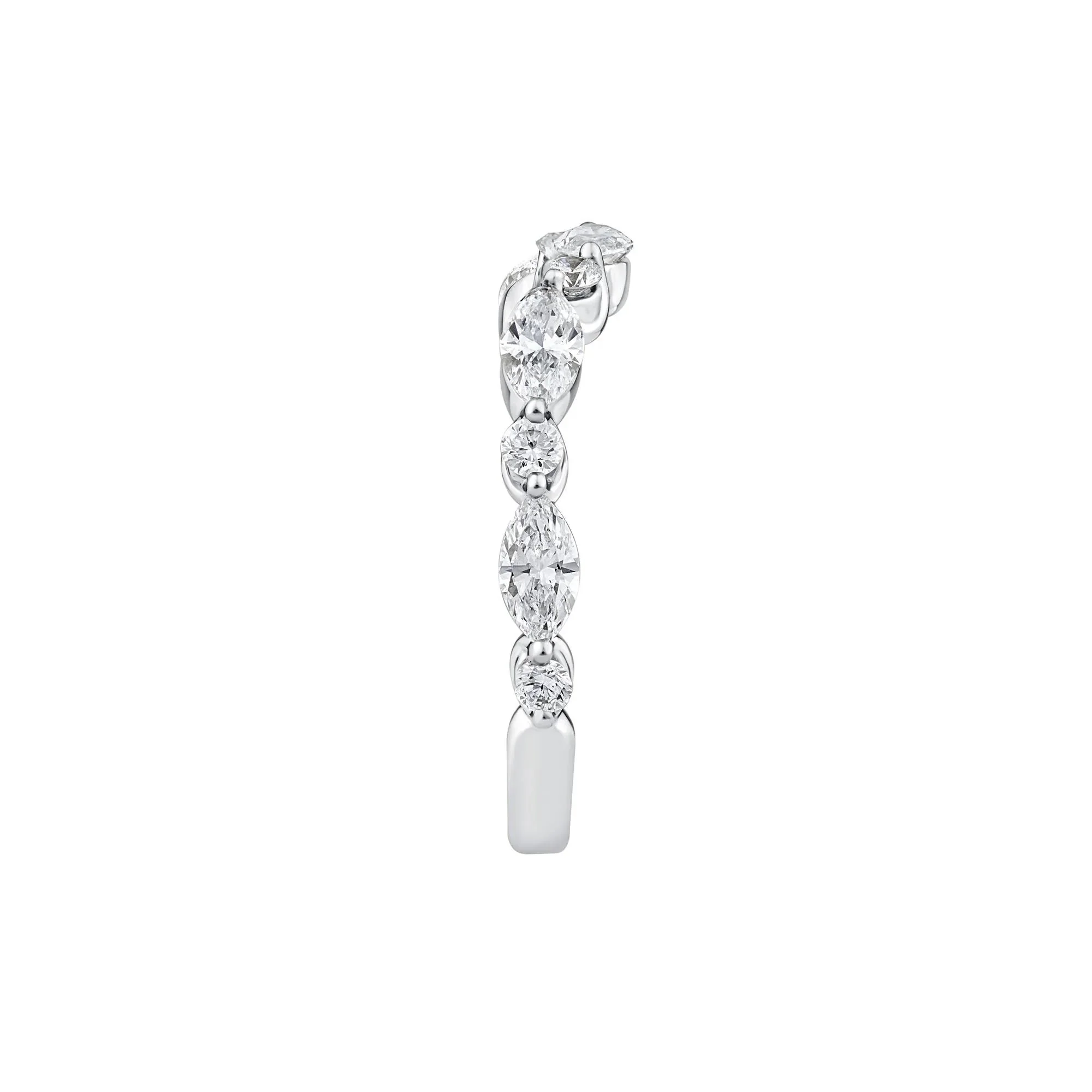 1 CT. Tw. Lab Grown Diamond Contour Band Ring 14K White Gold Round Brilliant Cut Size 7.5 - Image 2