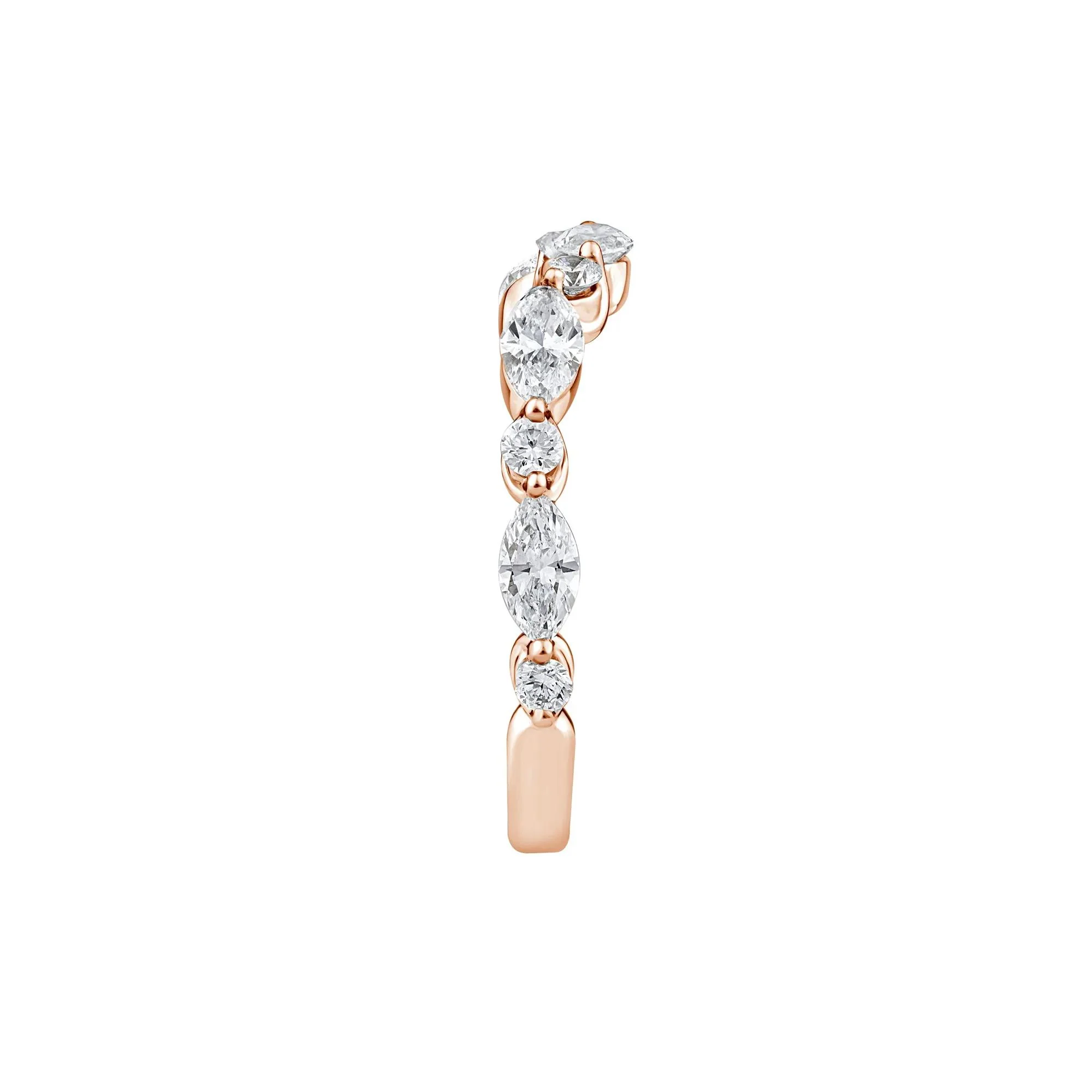 1 CT. Tw. Lab Grown Diamond Contour Band Ring 14K Rose Gold Round Brilliant Cut Size 6.5 - Image 2