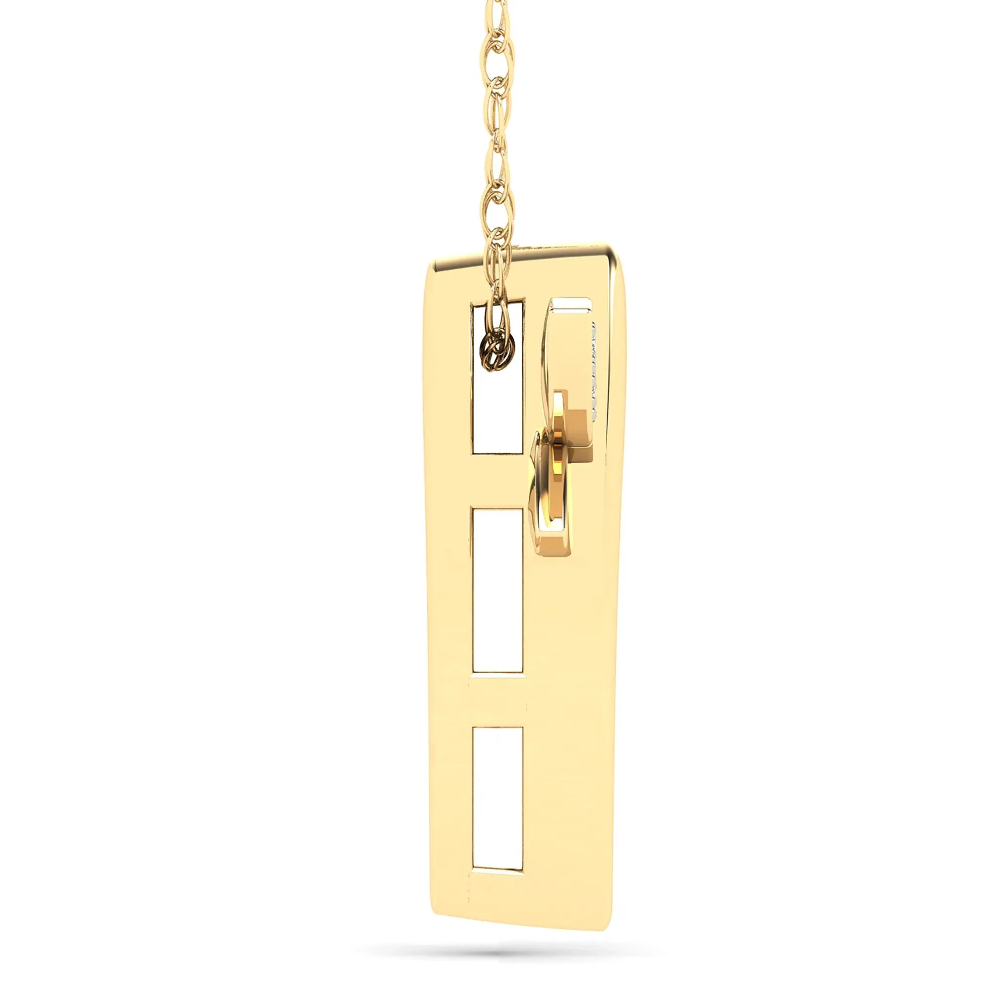 Diamond Accent Dragonfly Pendant Necklace 10K Yellow Gold Size 18" - Image 4