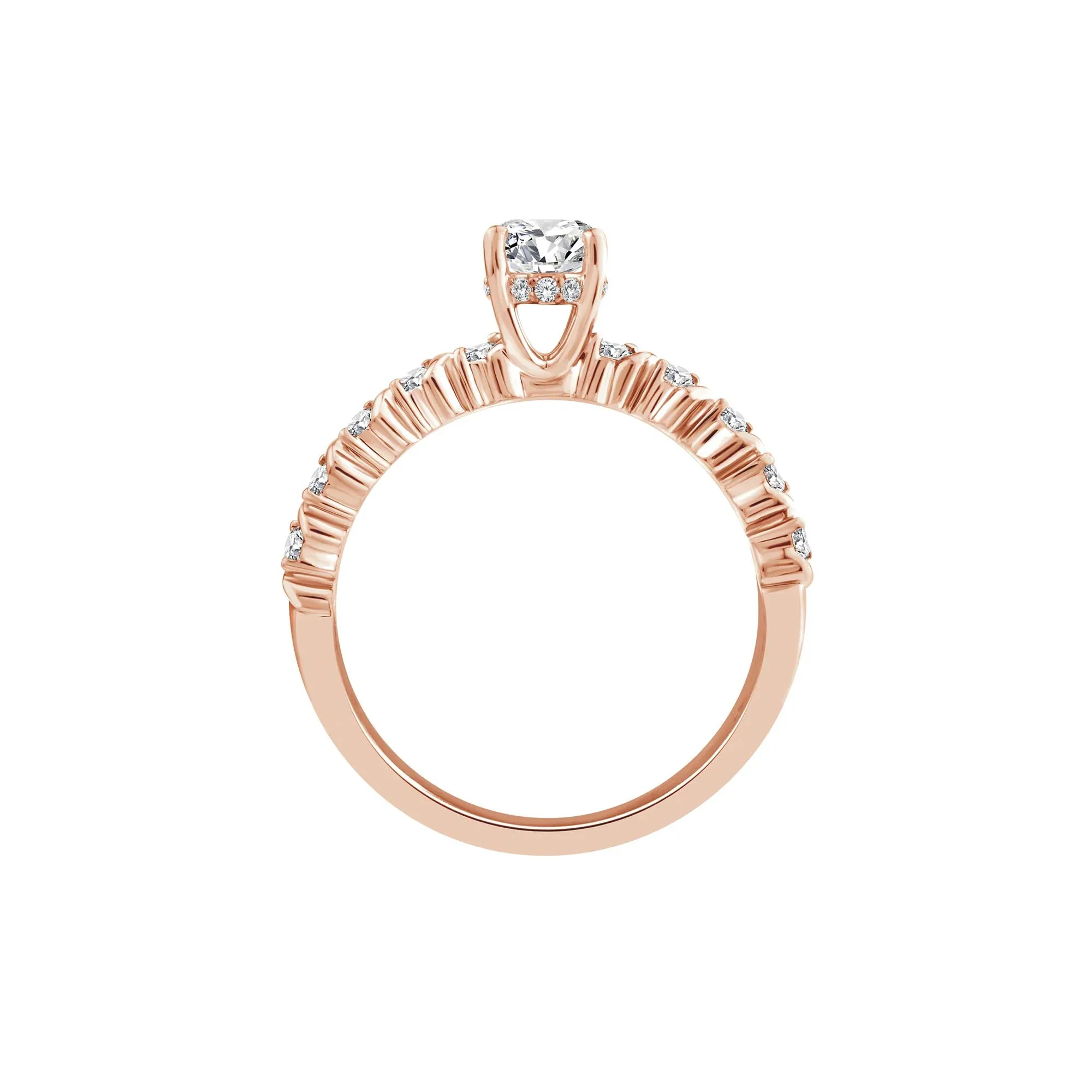 1 CT. Tw. Lab Grown Oval Diamond Engagement Ring 10K Rose Gold Size 7 - Image 2