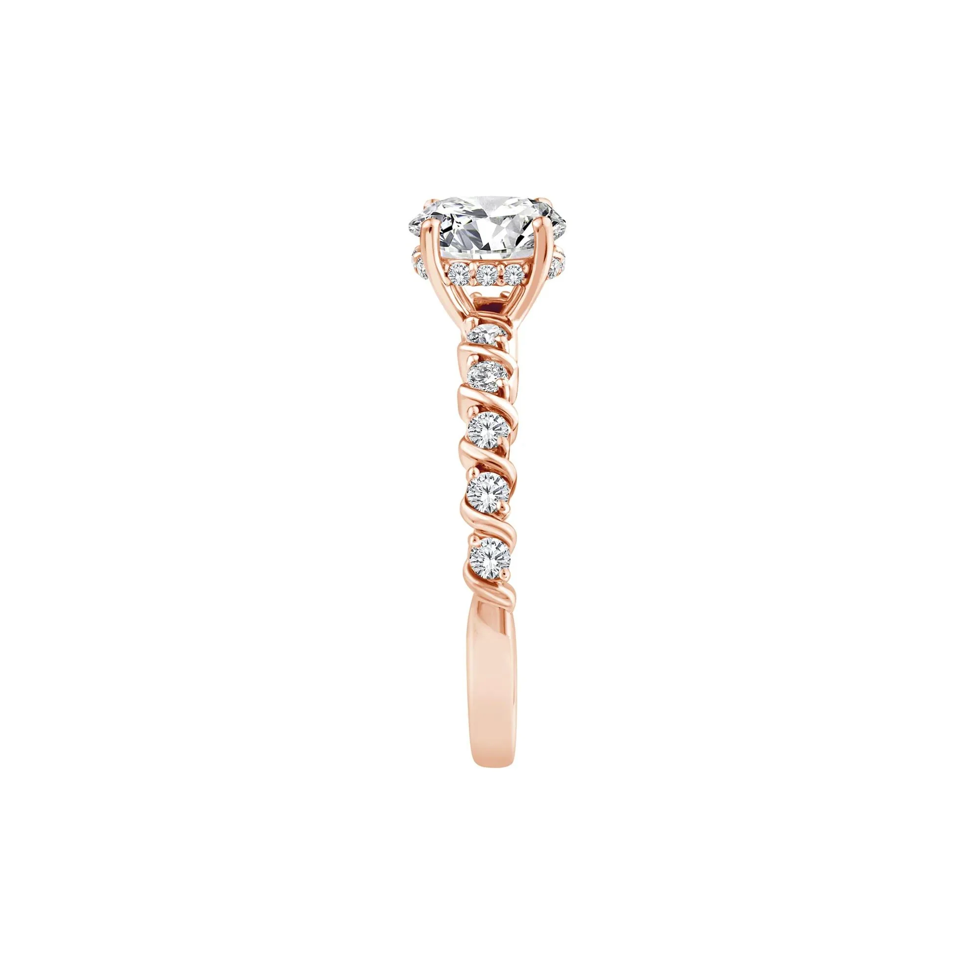 1 CT. Tw. Lab Grown Oval Diamond Engagement Ring 10K Rose Gold Size 7 - Image 3