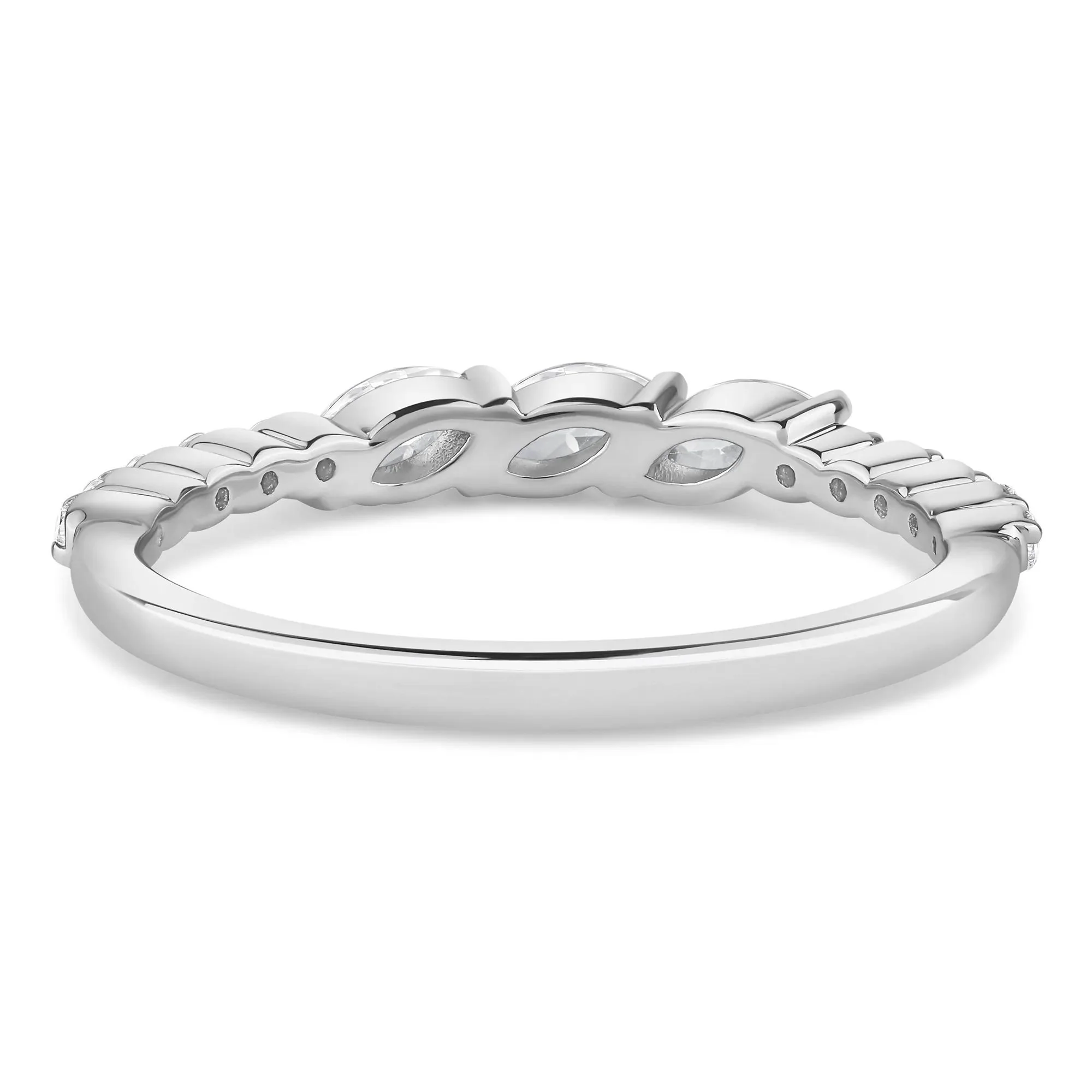 3/8 CT. Tw. Lab Grown Diamond Band Ring 10K White Gold Round Brilliant Cut Size 8 2mm - Image 4