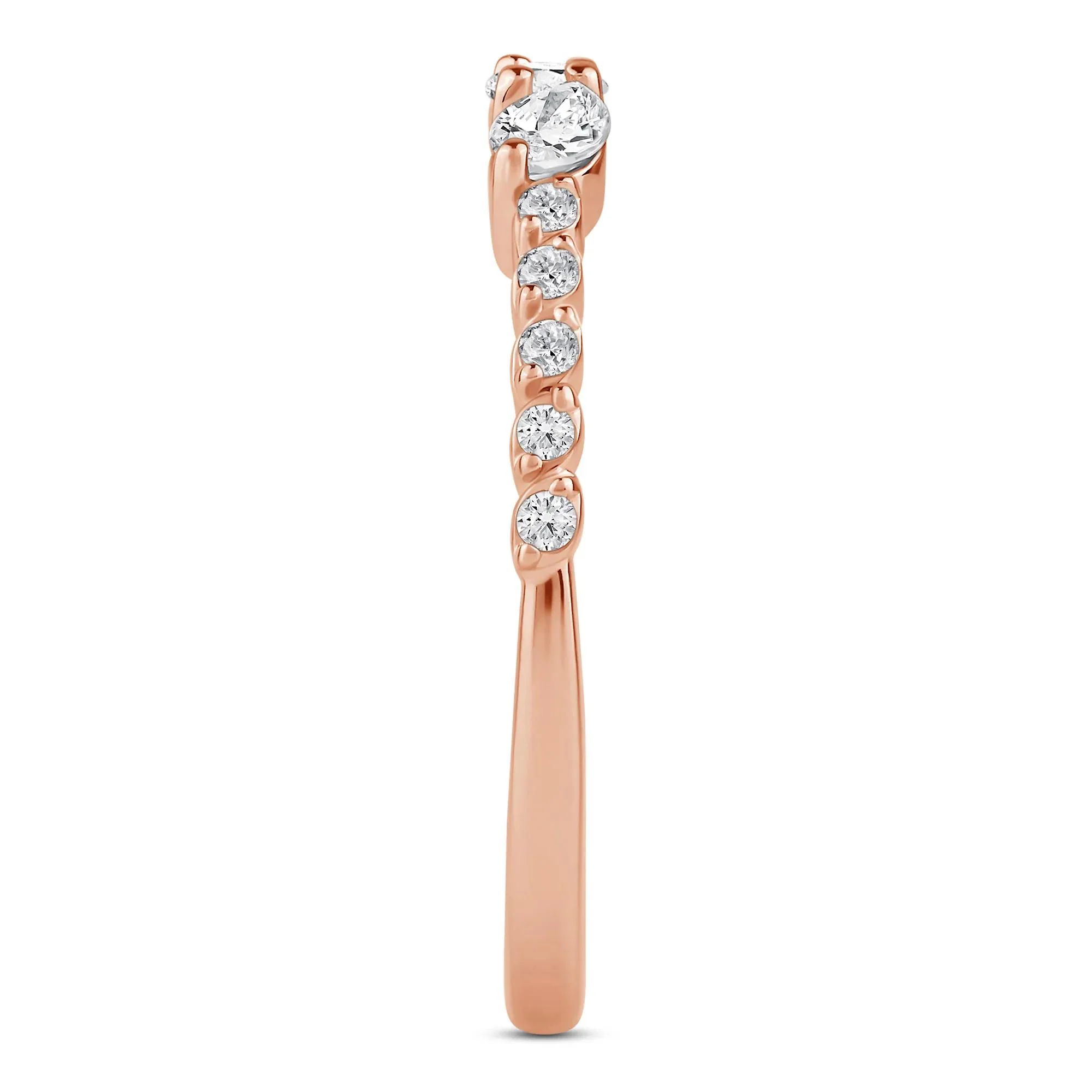 3/8 CT. Tw. Lab Grown Diamond Band Ring 10K Rose Gold Round Brilliant Cut Size 8.5 2mm - Image 3