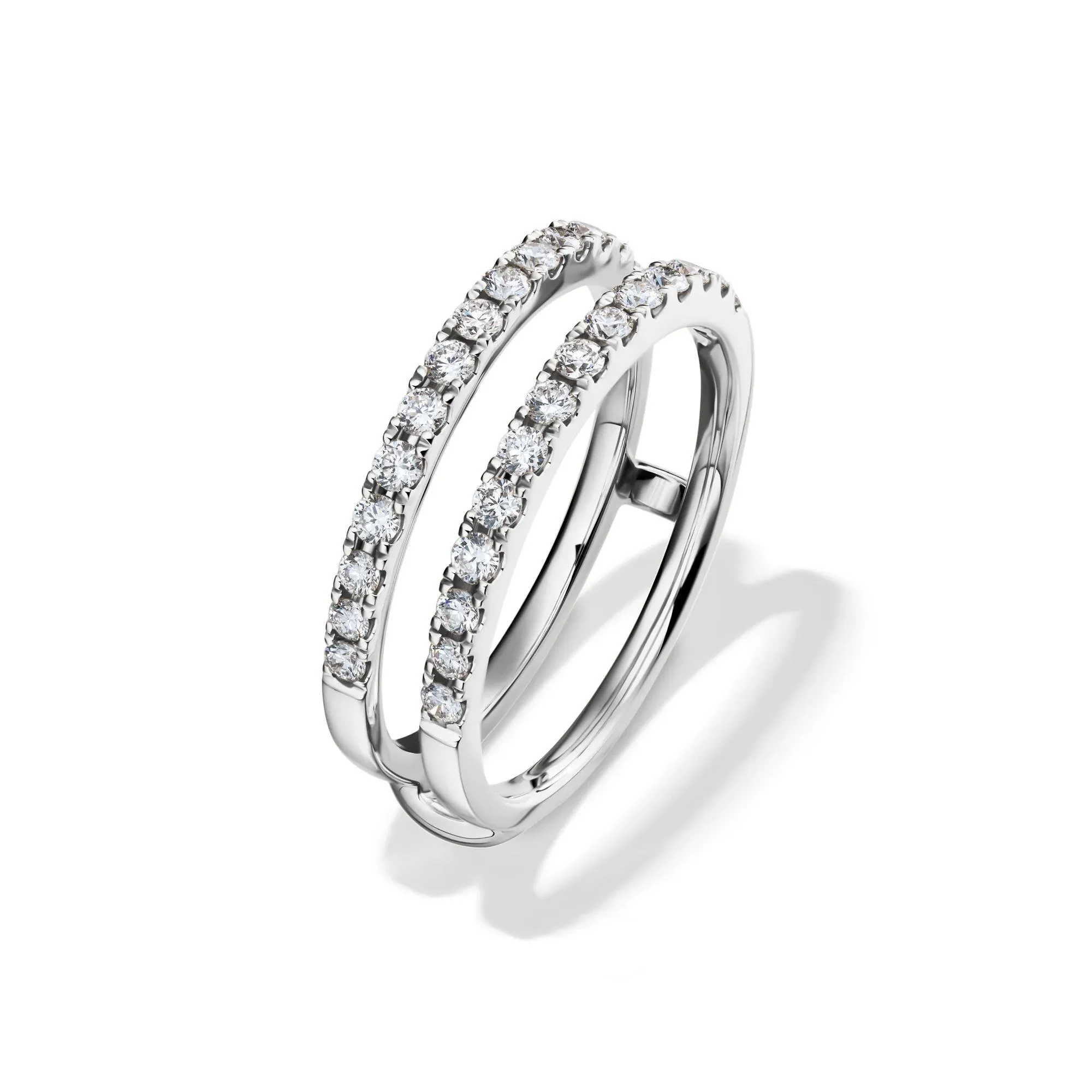 1/2 CT. Tw. Lab Grown Diamond Enhancer 14K White Gold Ring Size 8 1mm - Image 4