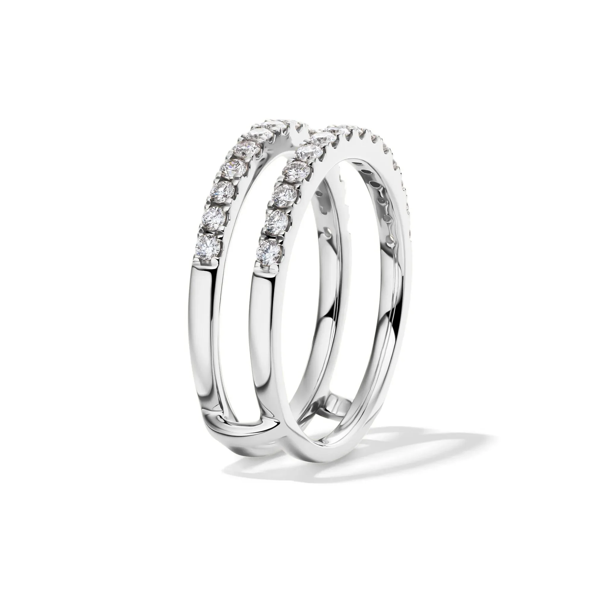 1/2 CT. Tw. Lab Grown Diamond Enhancer 14K White Gold Ring Size 9 1mm - Image 3