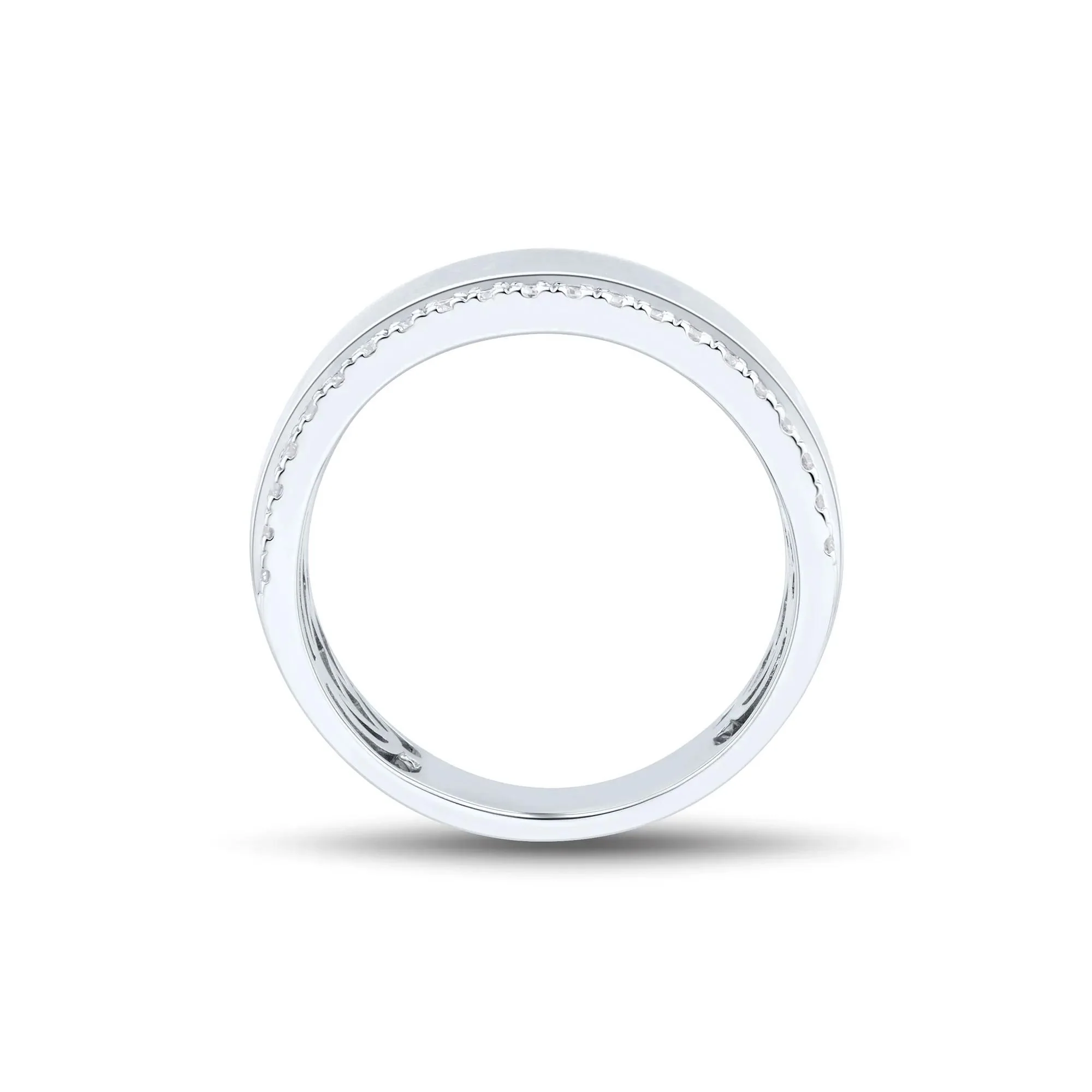 1/3 CT. Tw. Lab Grown Diamond High Polish Band Ring 10K White Gold Round Brilliant Cut Size 6 2mm - Image 2