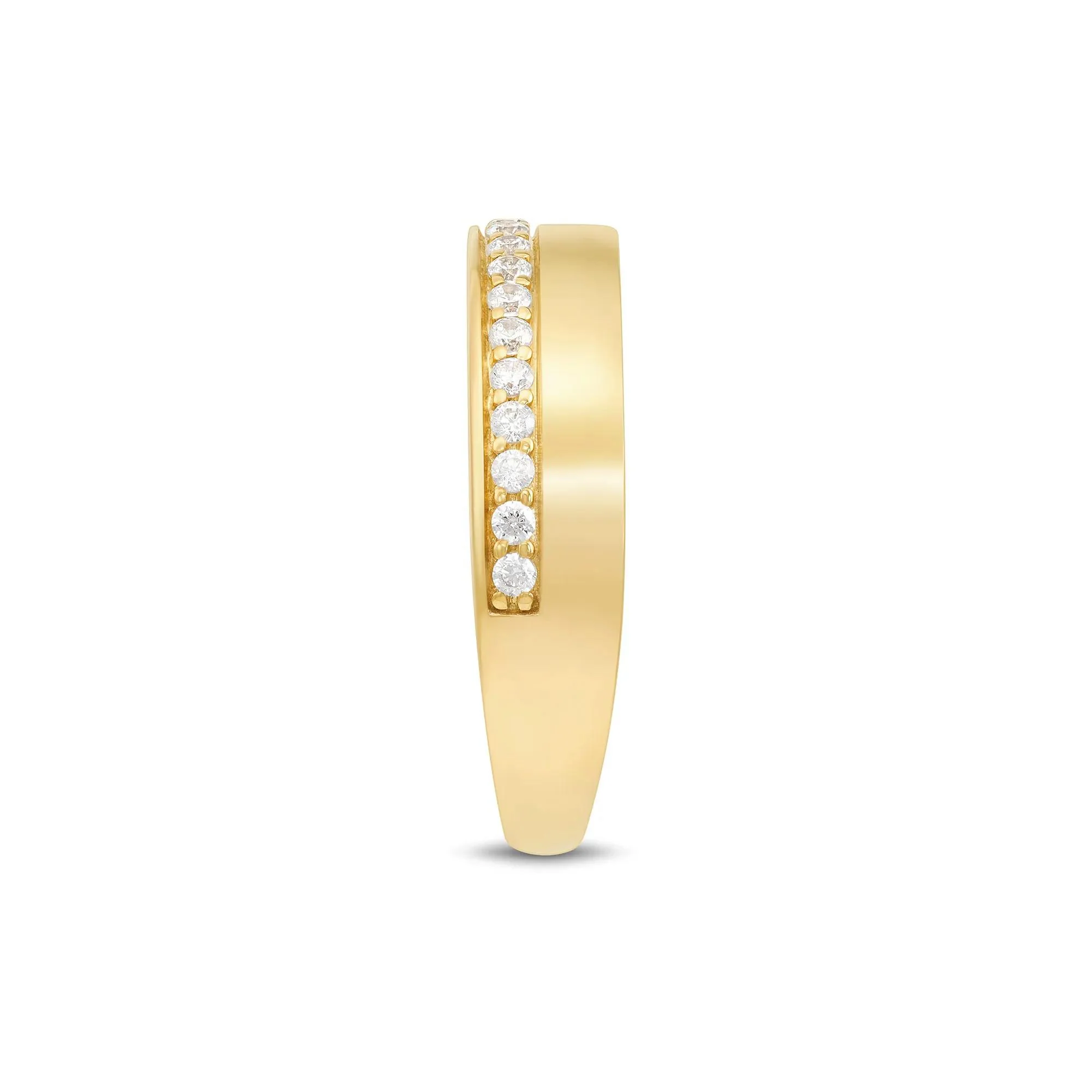 1/4 CT. Tw. Lab Grown Diamond High-Polish Band Ring 10K Yellow Gold Round Brilliant Cut Size 7 1.5mm - Image 3