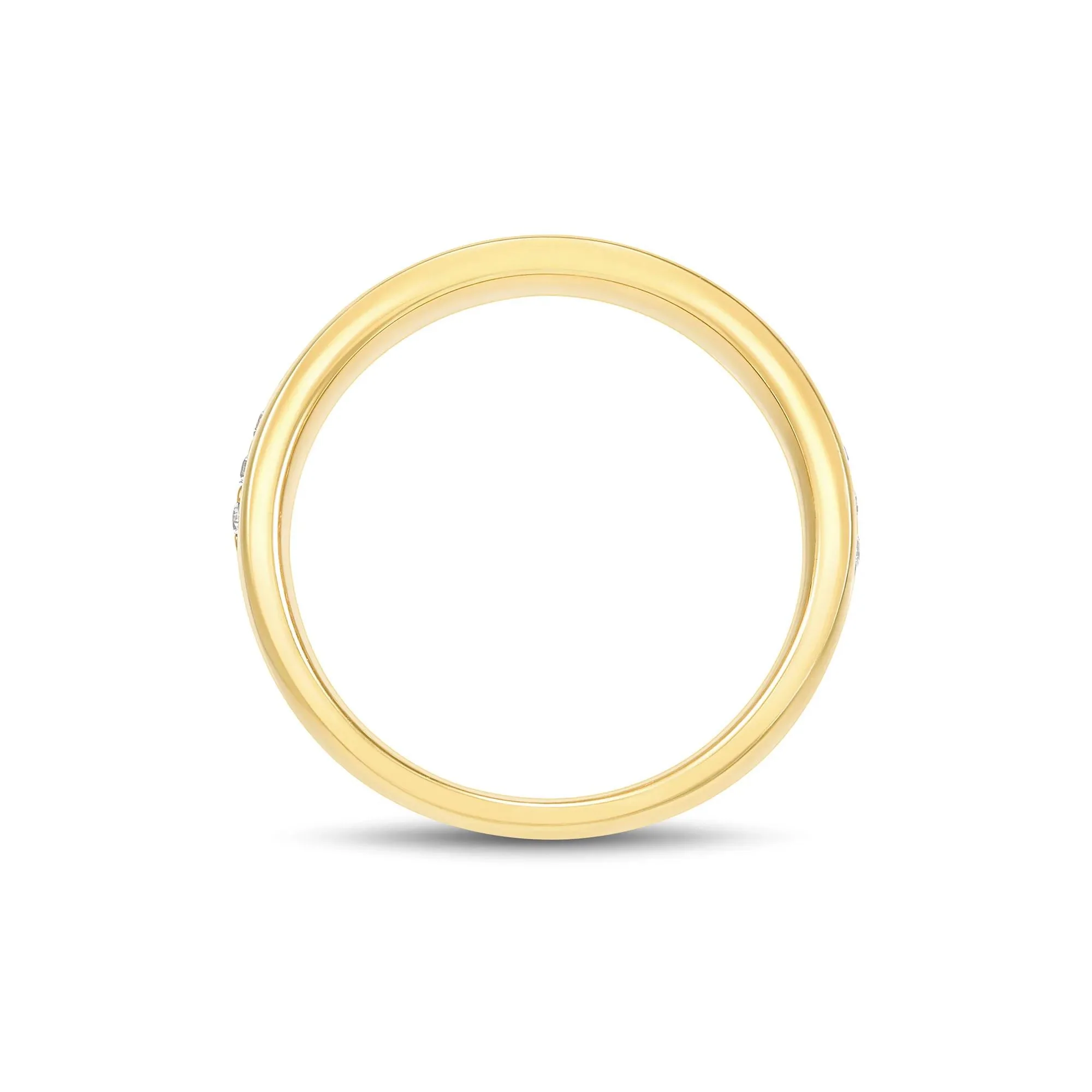 1/4 CT. Tw. Lab Grown Diamond High-Polish Band Ring 10K Yellow Gold Round Brilliant Cut Size 9 1.5mm - Image 2