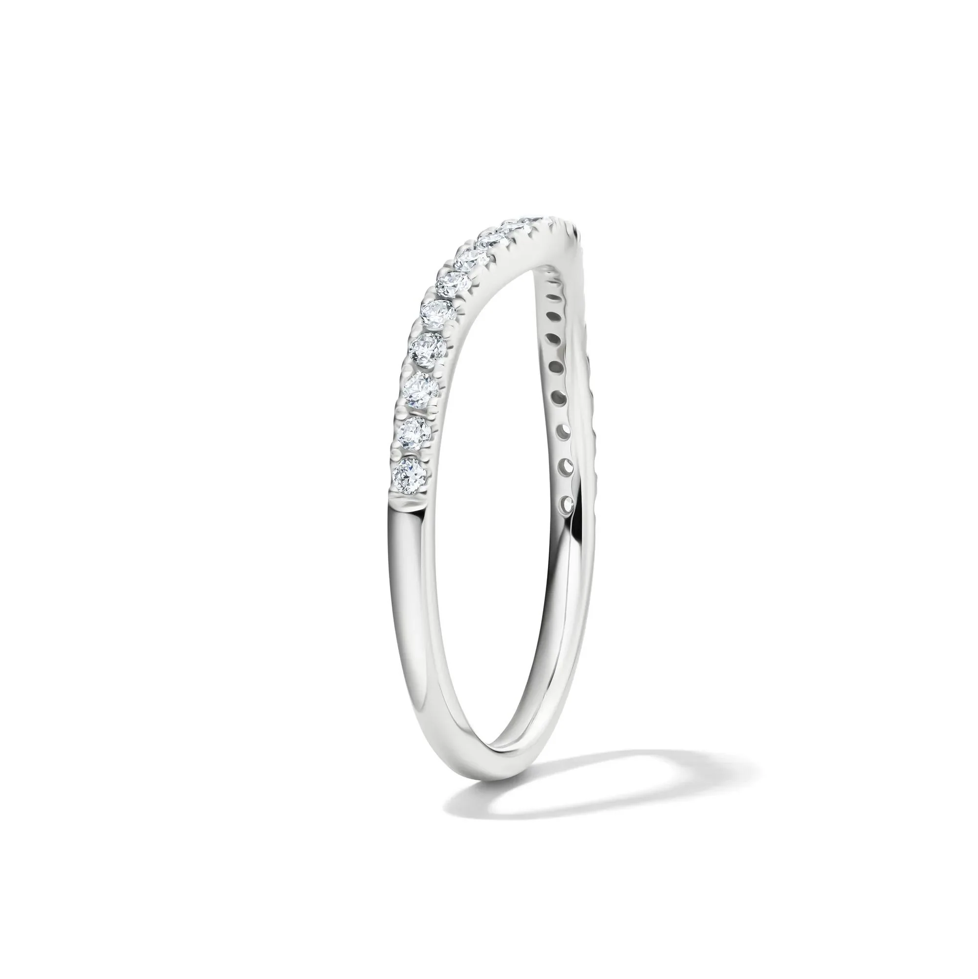 1/5 CT. Tw. Lab Grown Diamond Contour Band Ring 14K White Gold Size 7.5 1mm - Image 3