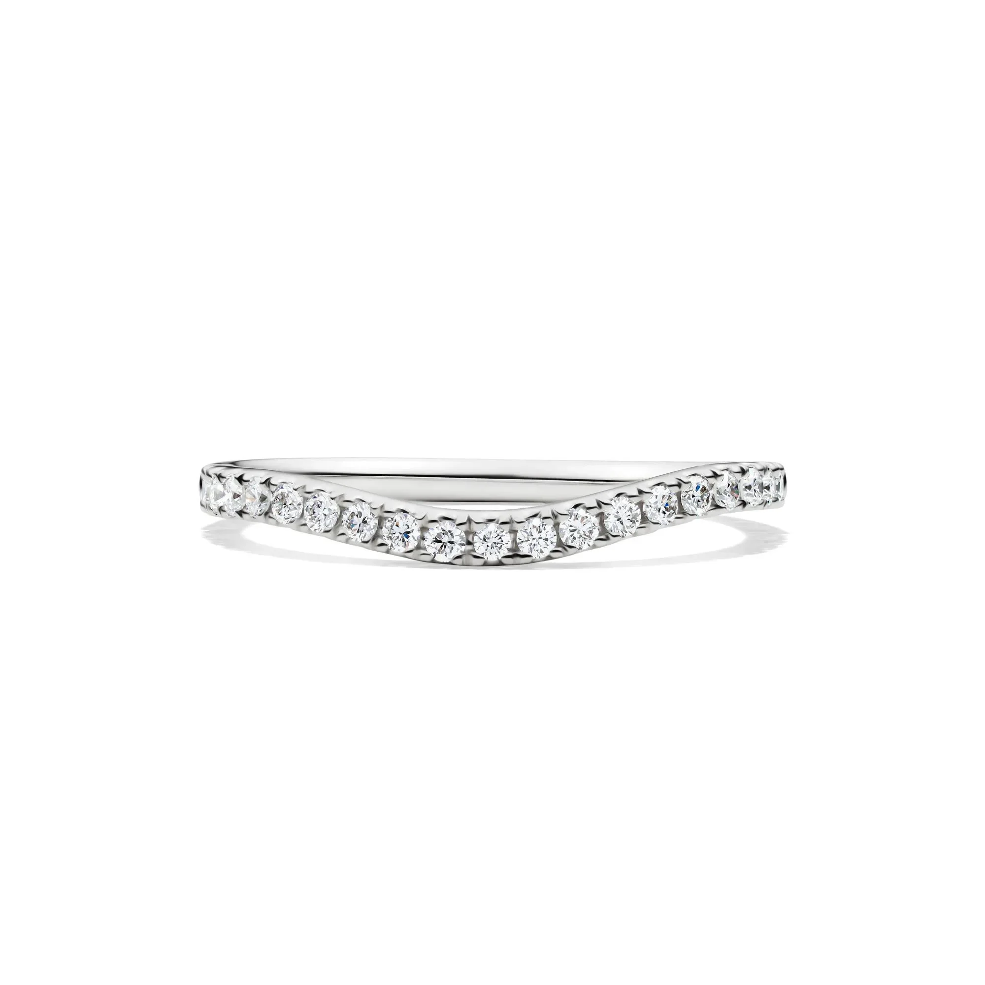 1/5 CT. Tw. Lab Grown Diamond Contour Band Ring 14K White Gold Size 8.5 1mm