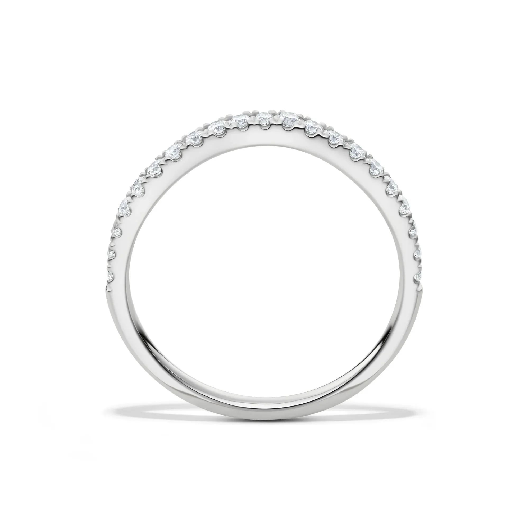 1/5 CT. Tw. Lab Grown Diamond Contour Band Ring 14K White Gold Size 9 1mm - Image 2