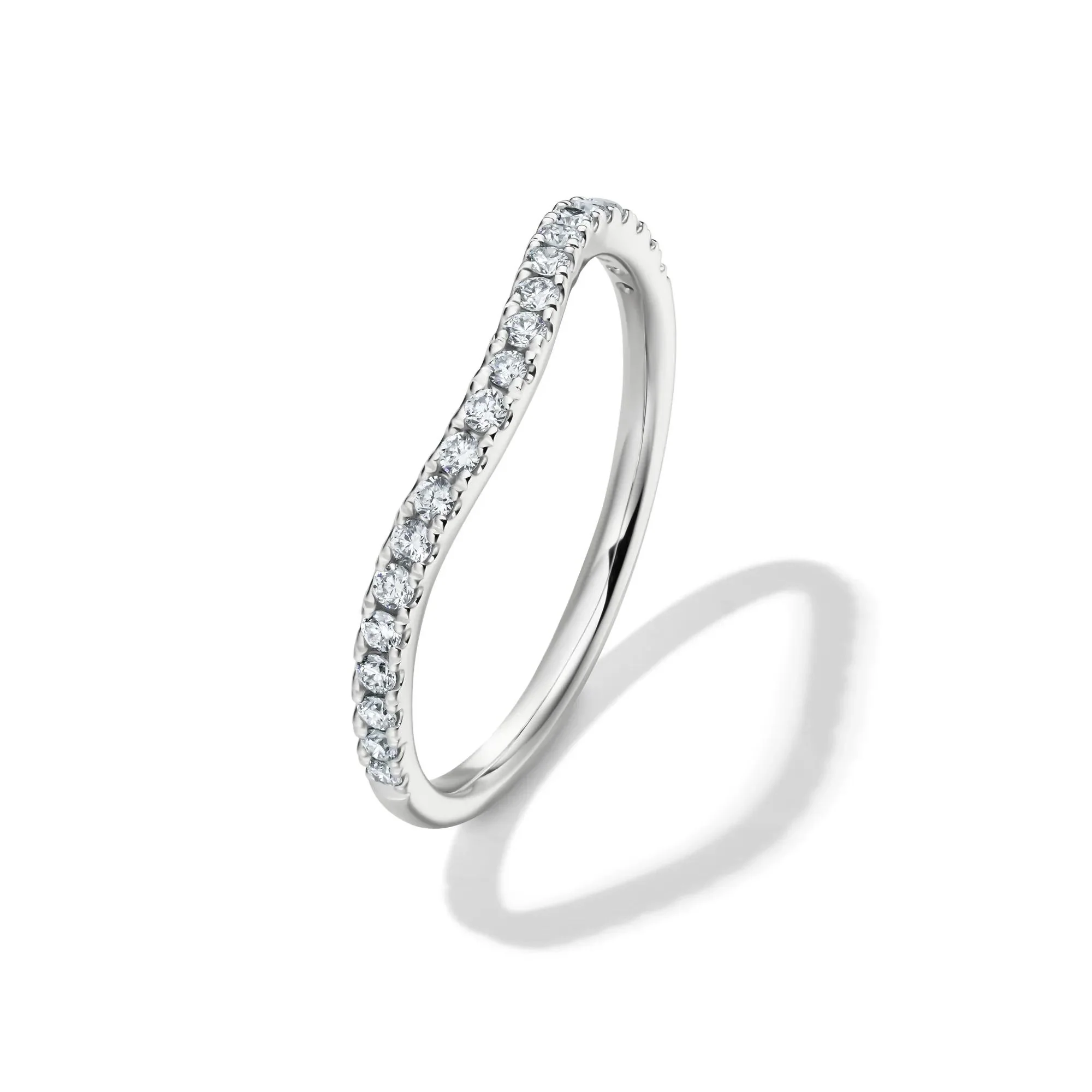 1/5 CT. Tw. Lab Grown Diamond Contour Band Ring 14K White Gold Size 9 1mm - Image 4
