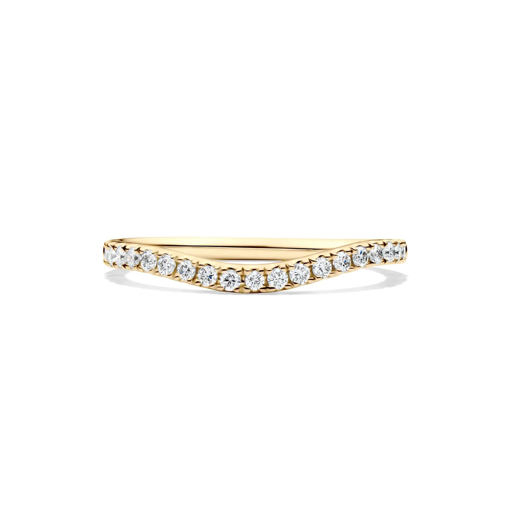1/5 CT. Tw. Lab Grown Diamond Contour Band Ring 14K Yellow Gold Size 6 1mm