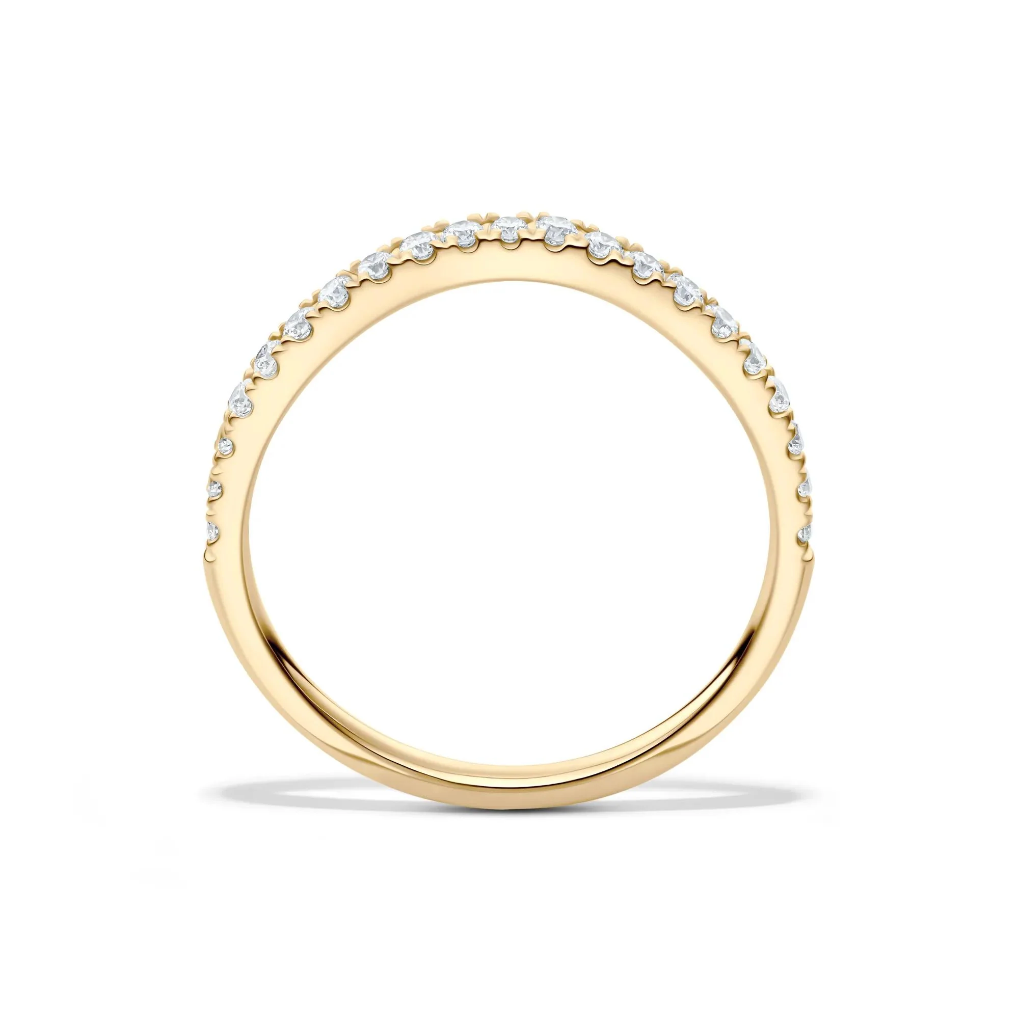 1/5 CT. Tw. Lab Grown Diamond Contour Band Ring 14K Yellow Gold Size 6 1mm - Image 2