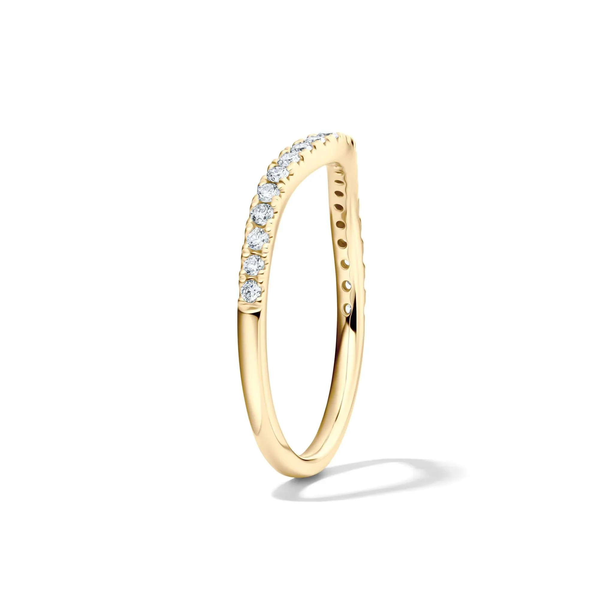 1/5 CT. Tw. Lab Grown Diamond Contour Band Ring 14K Yellow Gold Size 6.5 1mm - Image 3