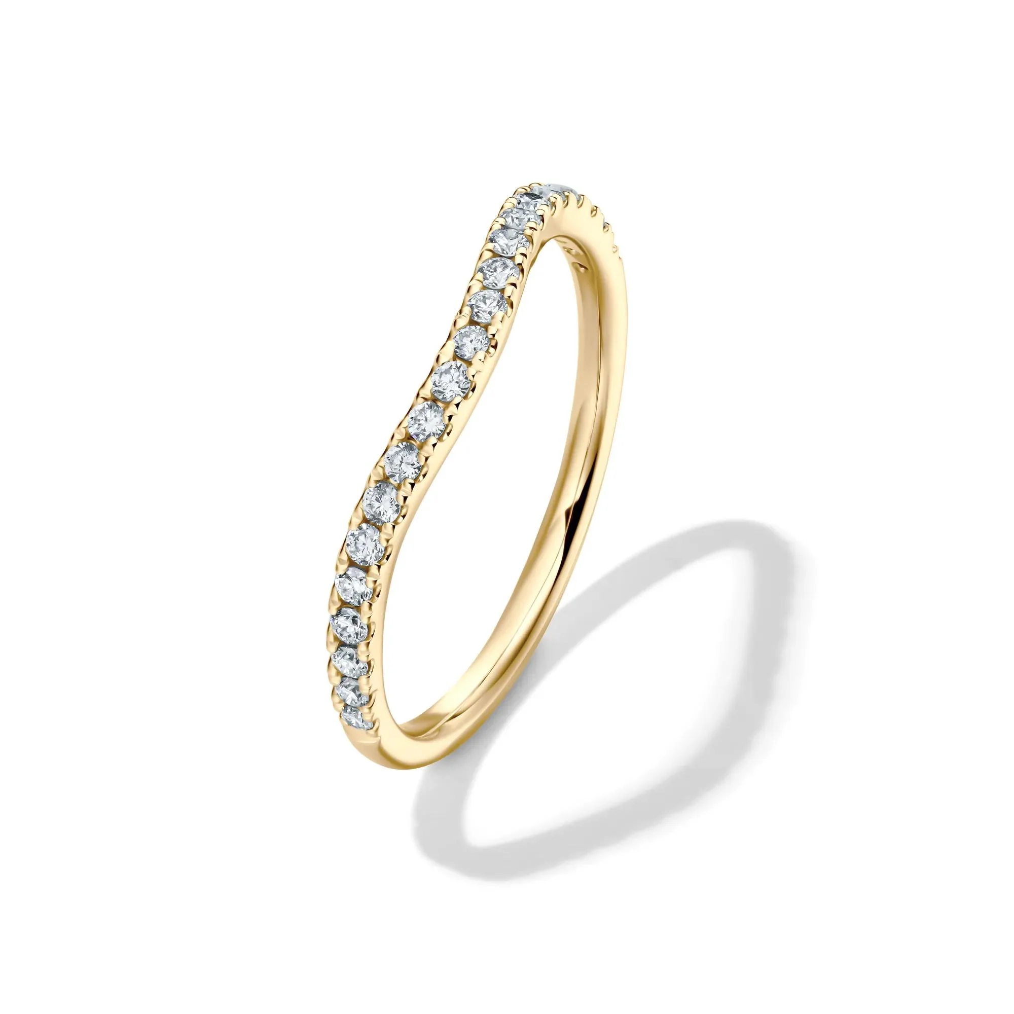 1/5 CT. Tw. Lab Grown Diamond Contour Band Ring 14K Yellow Gold Size 8 1mm - Image 4