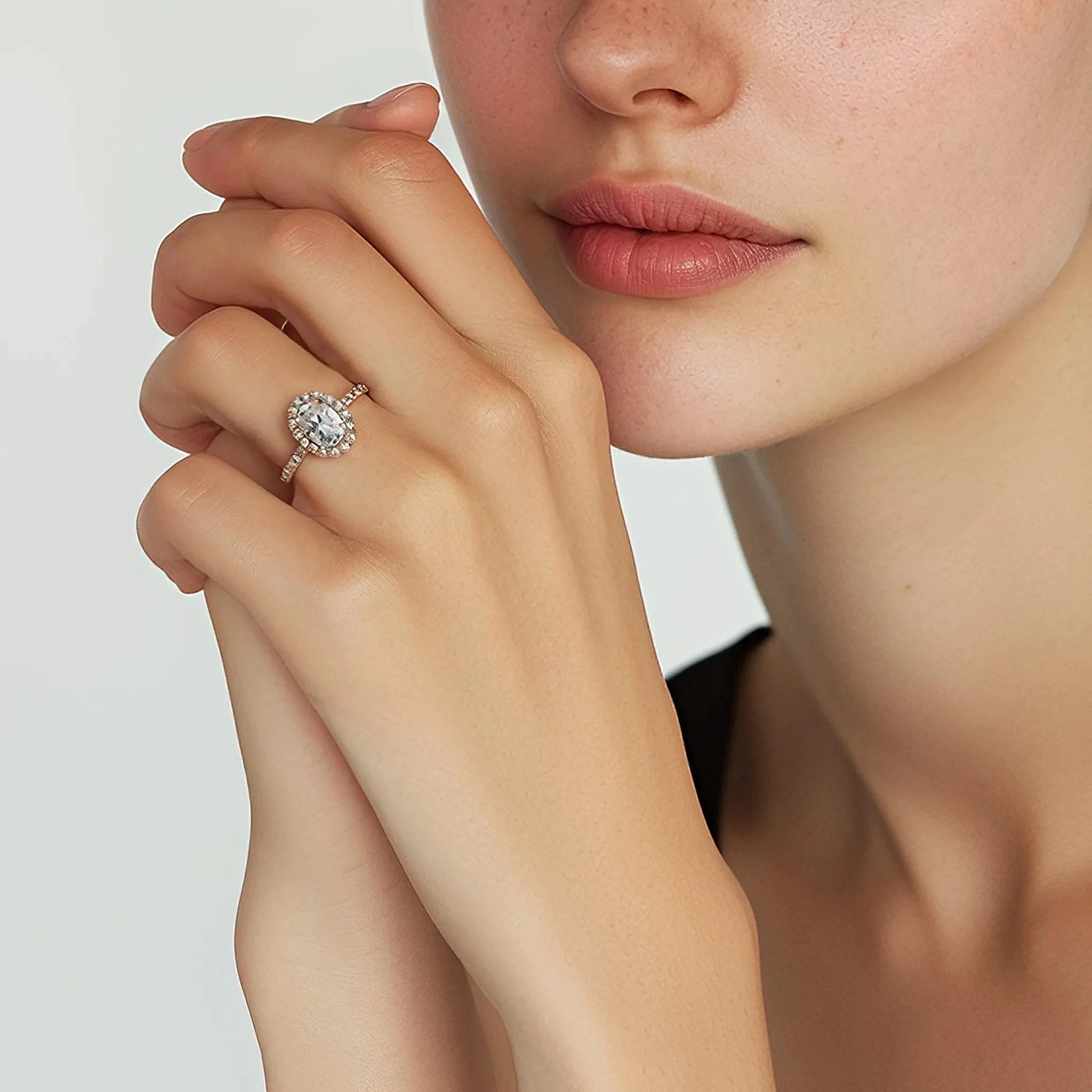 1 3/4 CT. Tw. Lab Grown Diamond Oval-Shaped Engagement Ring 14K White Gold Round Brilliant Cut Size 6.5 1mm - Image 5