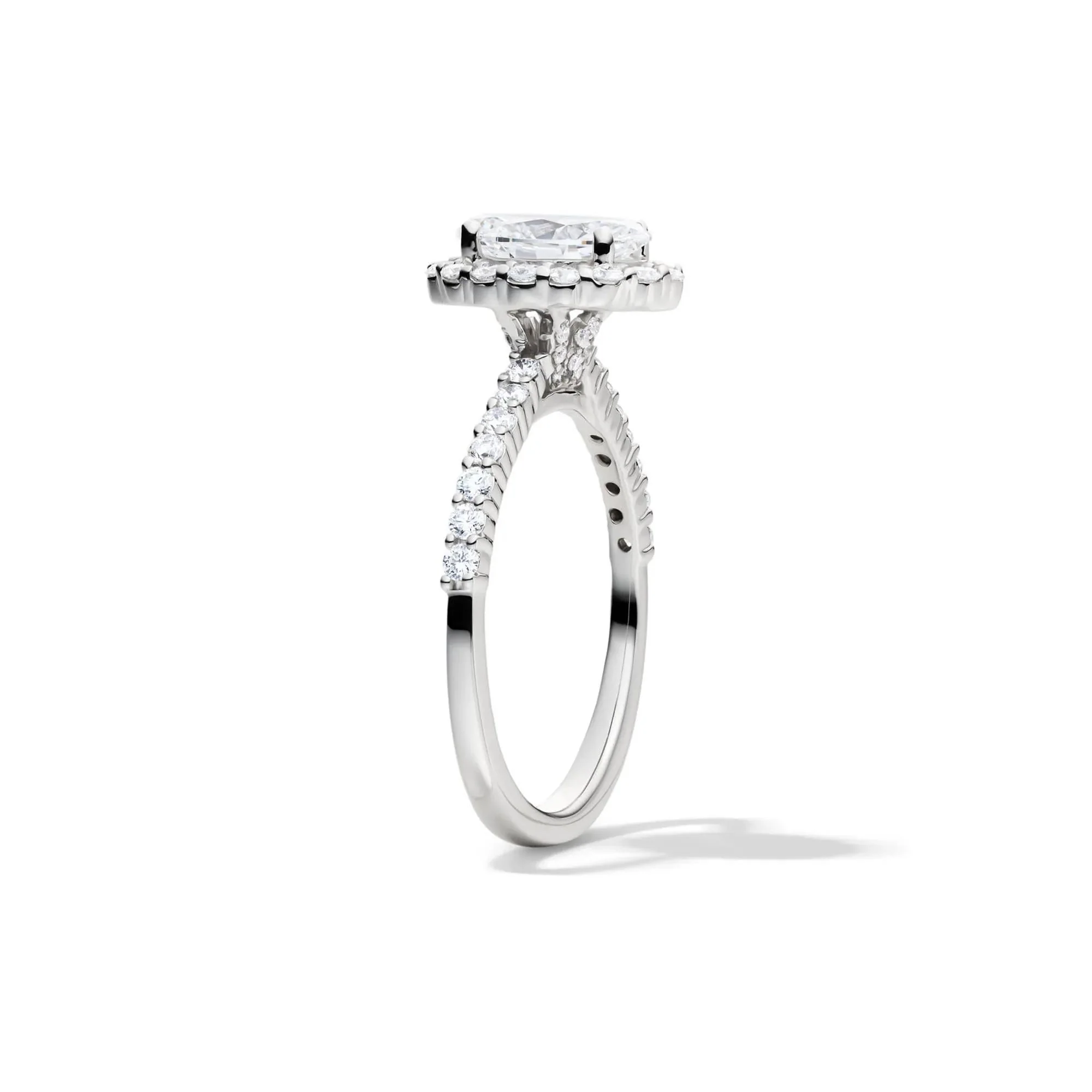 1 3/4 CT. Tw. Lab Grown Diamond Oval-Shaped Engagement Ring 14K White Gold Round Brilliant Cut Size 8 1mm - Image 2