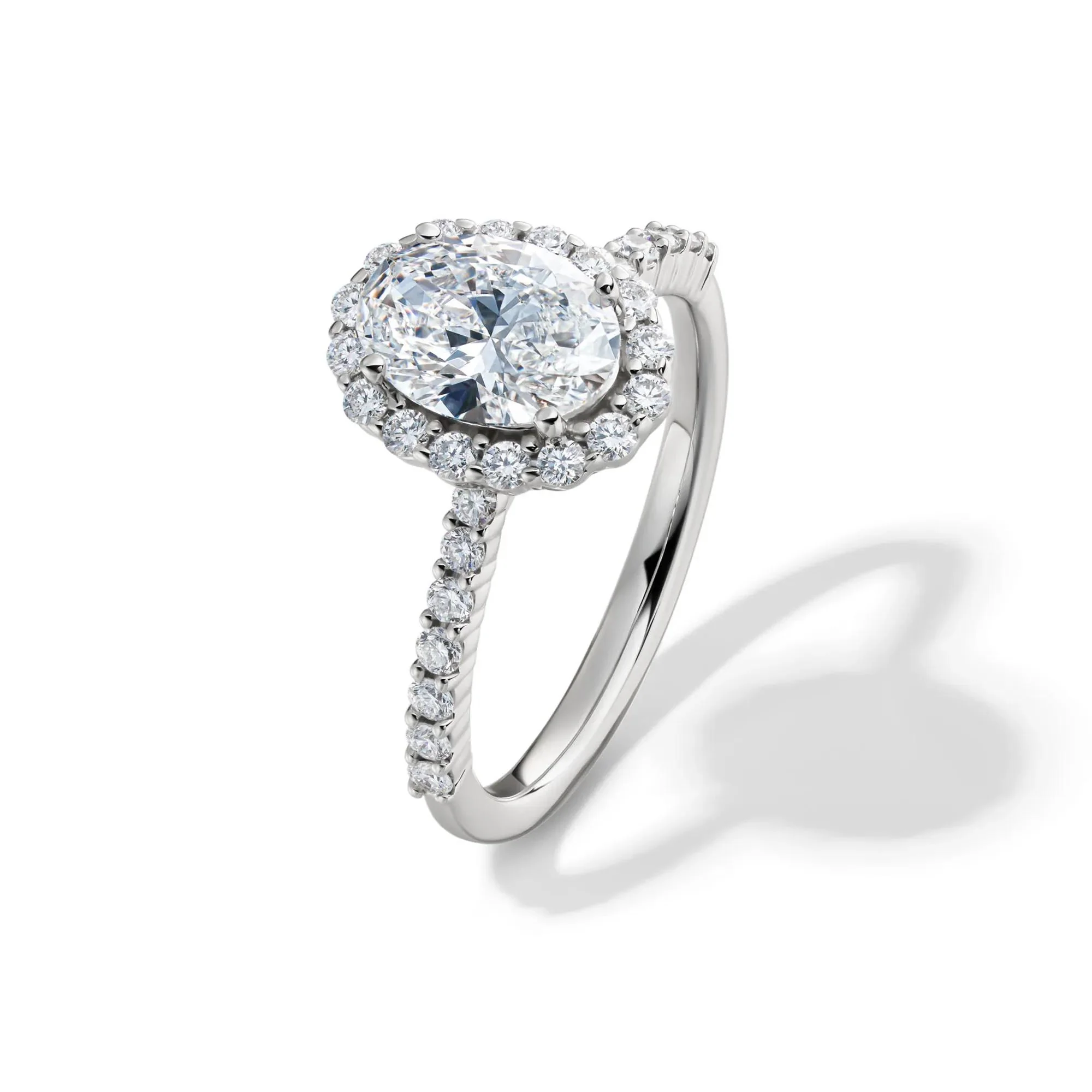 1 3/4 CT. Tw. Lab Grown Diamond Oval-Shaped Engagement Ring 14K White Gold Round Brilliant Cut Size 8 1mm - Image 4