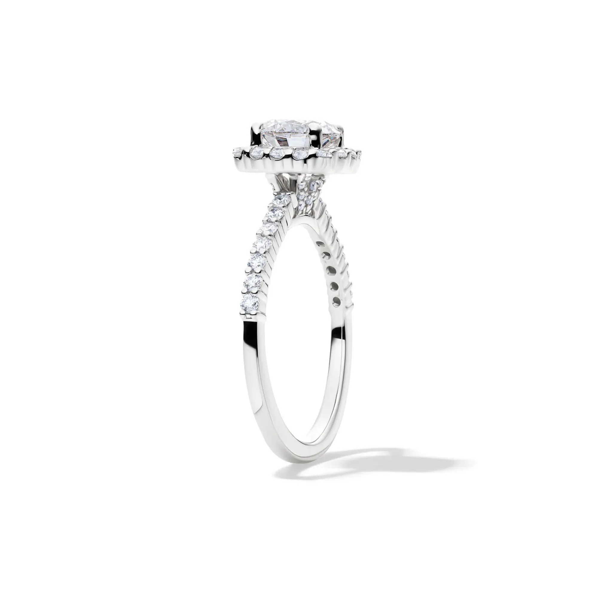 1 3/4 CT. Tw. Lab Grown Diamond Cushion Halo Engagement Ring 14K White Gold Round Brilliant Cut Size 7 1mm - Image 3