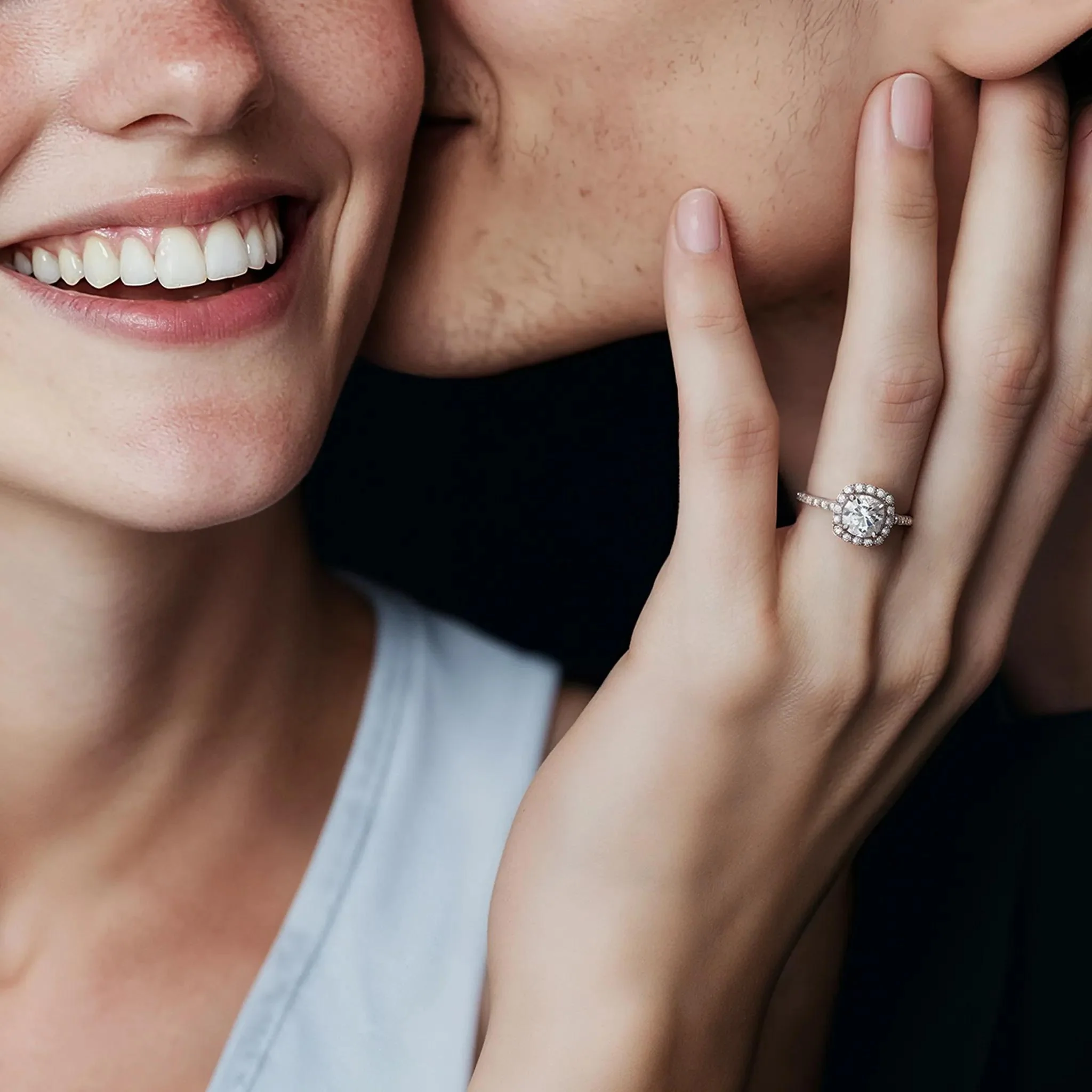 1 3/4 CT. Tw. Lab Grown Diamond Cushion Halo Engagement Ring 14K White Gold Round Brilliant Cut Size 7 1mm - Image 5