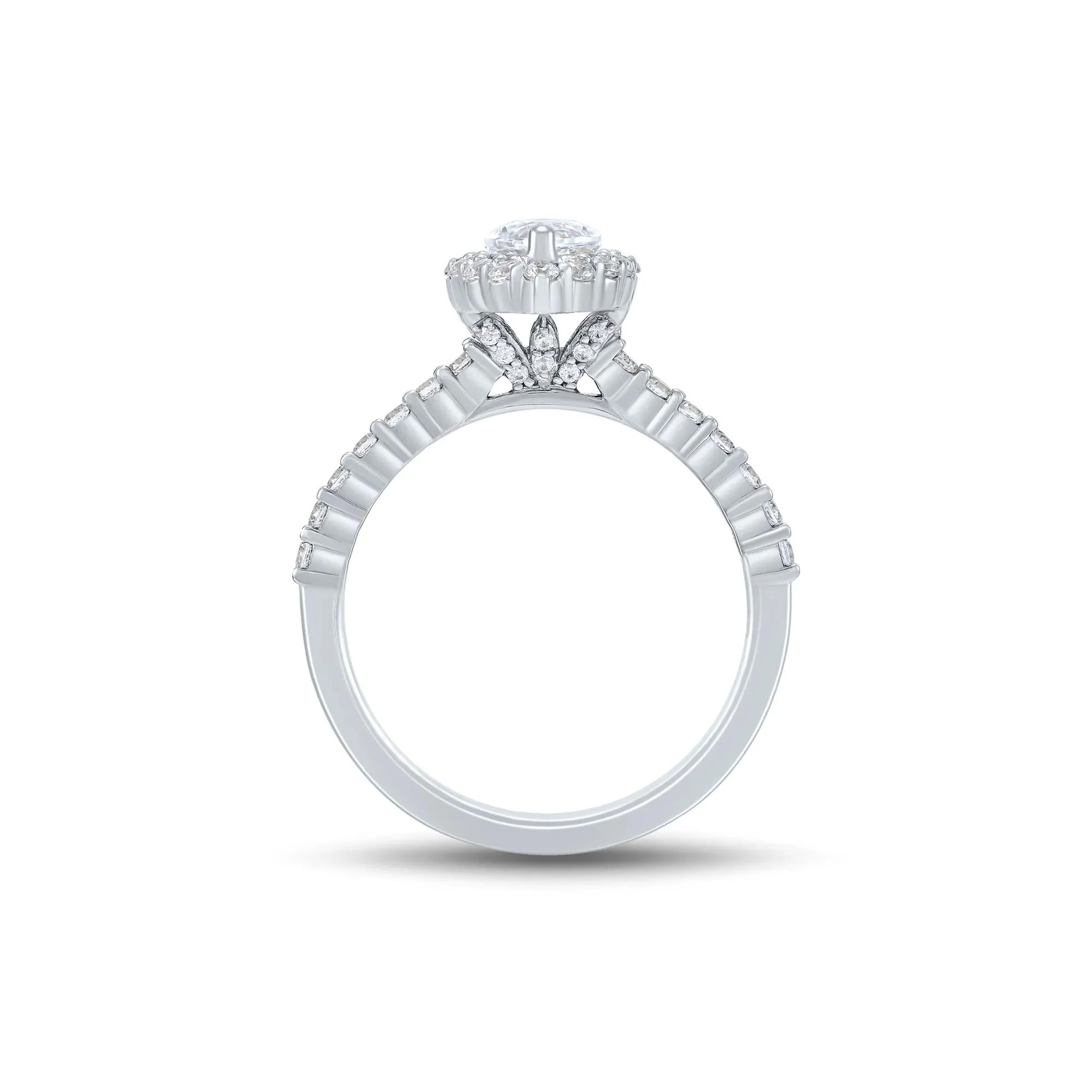 1 3/4 CT. Tw. Lab Grown Diamond Marquise Engagement Ring 14K White Gold Round Brilliant Cut Size 6 1mm - Image 2