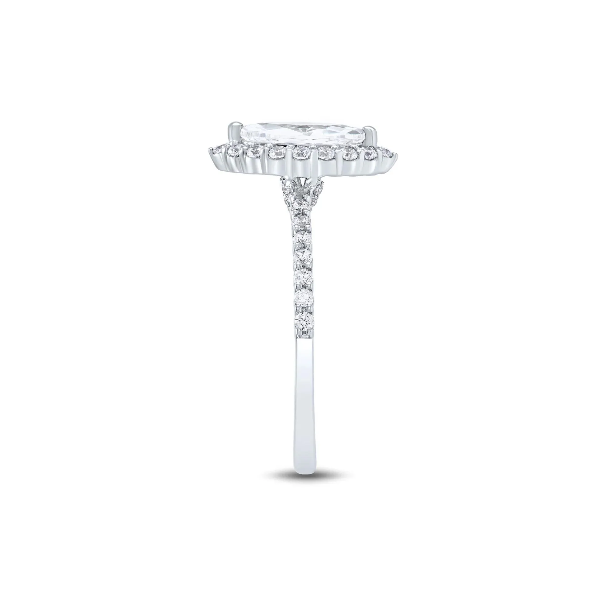 1 3/4 CT. Tw. Lab Grown Diamond Marquise Engagement Ring 14K White Gold Round Brilliant Cut Size 9 1mm - Image 3
