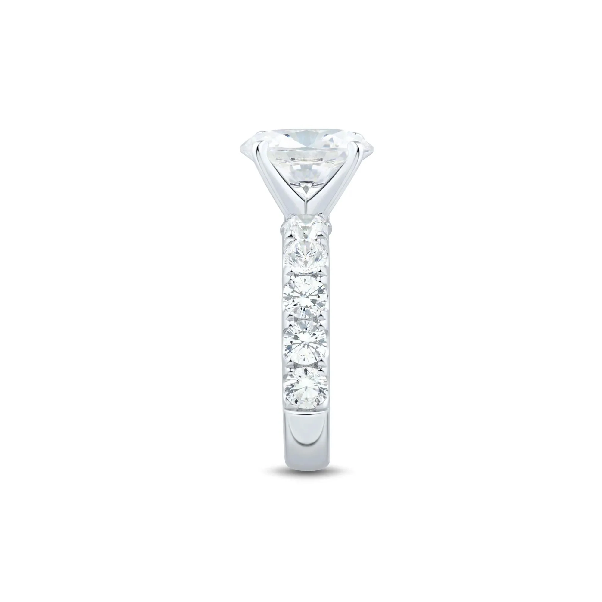 4 1/2 CT. Tw. Lab Grown Diamond Oval-Shaped Engagement Ring 14K White Gold Round Brilliant Cut Size 8.5 2mm - Image 2