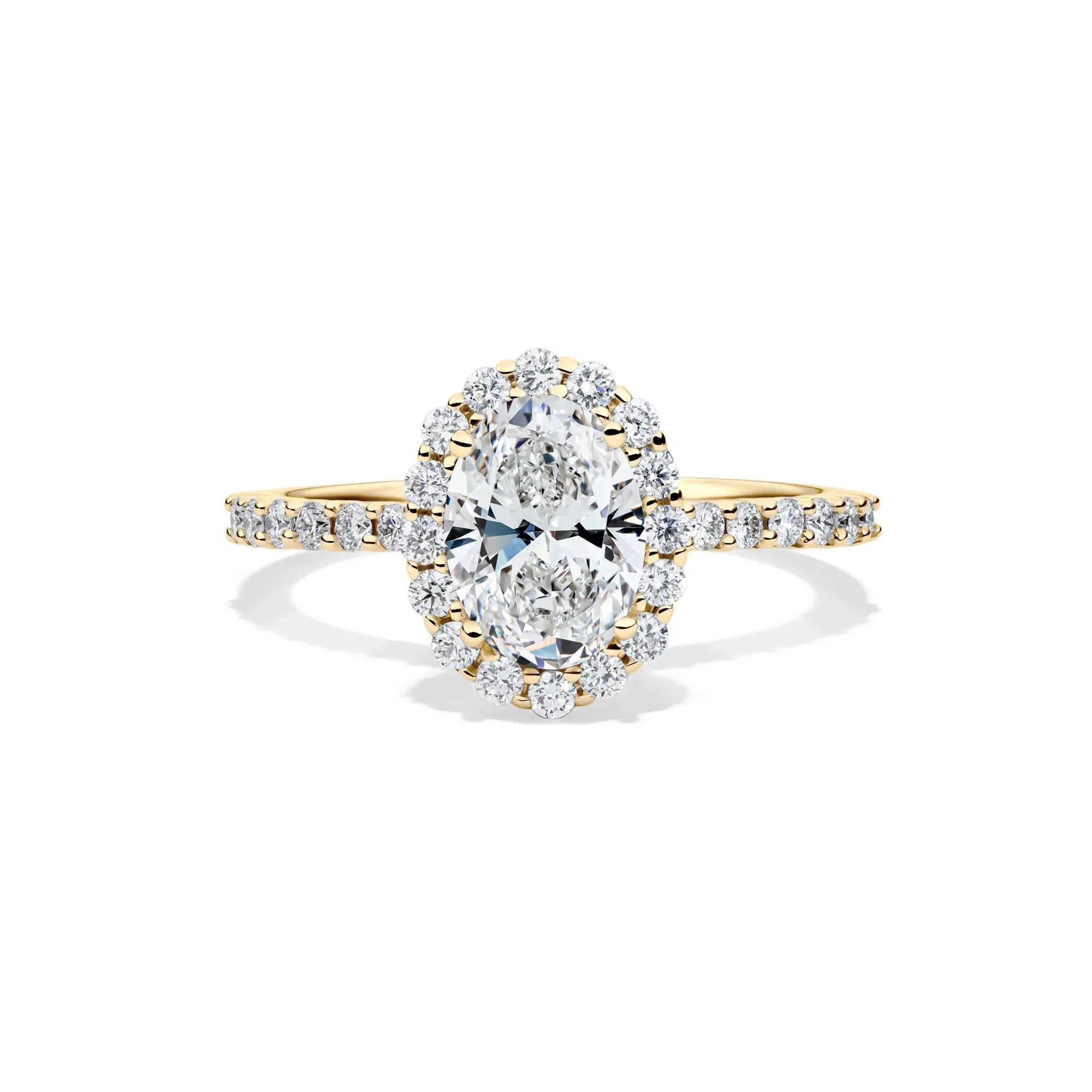 1 3/4 CT. Tw. Lab Grown Diamond Oval-Shaped Engagement Ring 14K Yellow Gold Round Brilliant Cut Size 6.5 1mm