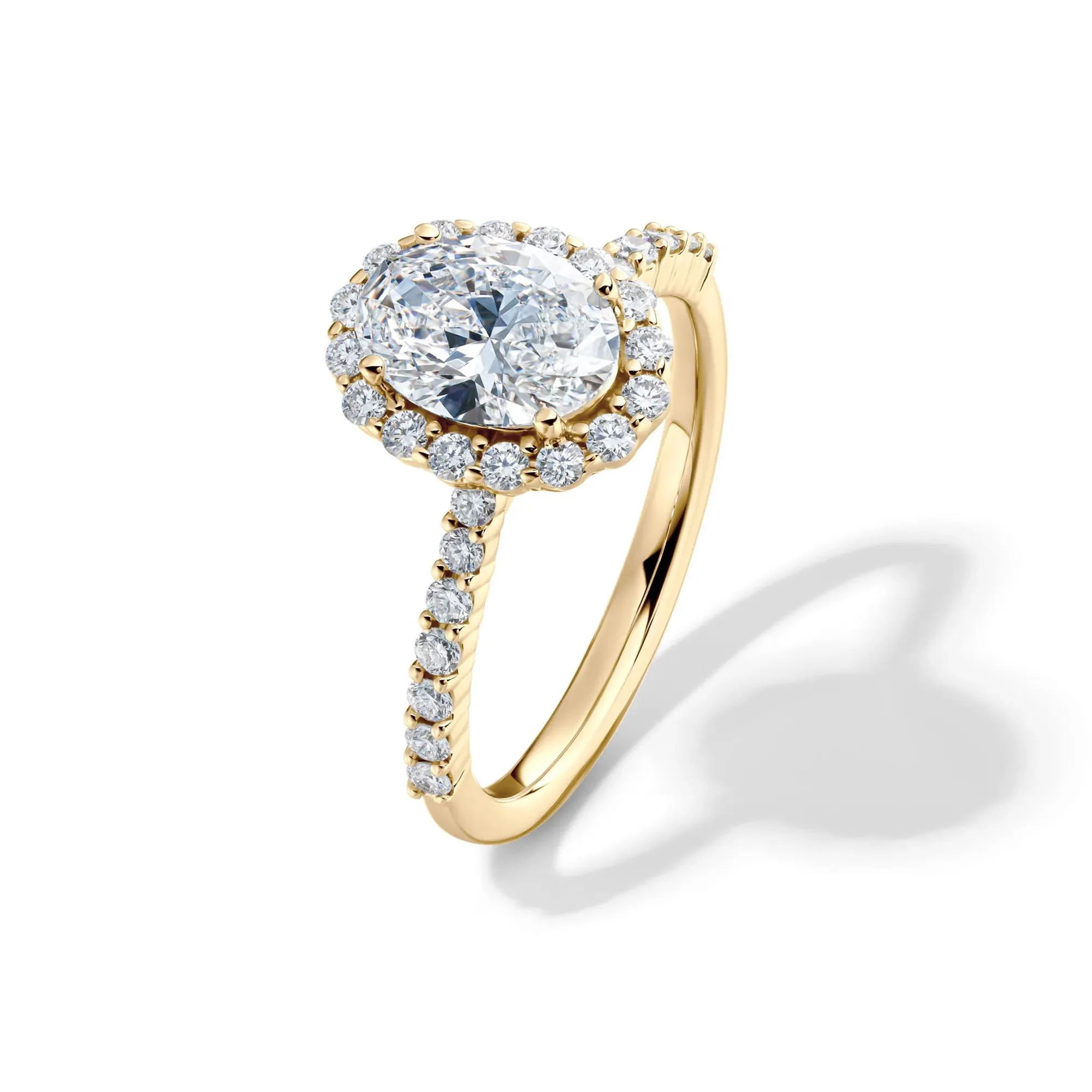 1 3/4 CT. Tw. Lab Grown Diamond Oval-Shaped Engagement Ring 14K Yellow Gold Round Brilliant Cut Size 6.5 1mm - Image 3