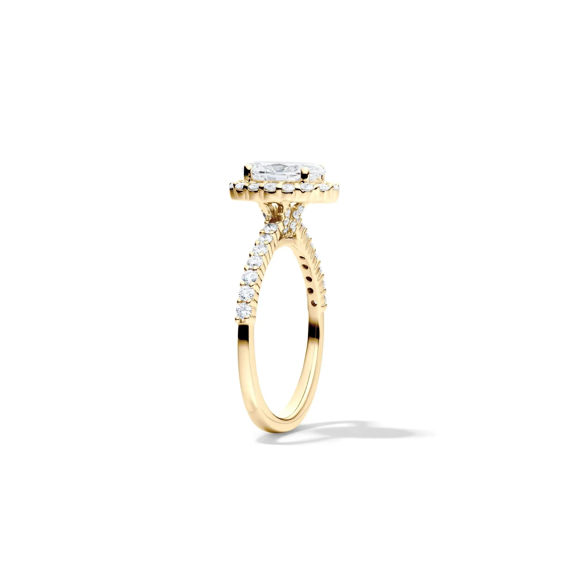 1 3/4 CT. Tw. Lab Grown Diamond Oval-Shaped Engagement Ring 14K Yellow Gold Round Brilliant Cut Size 7 1mm - Image 2