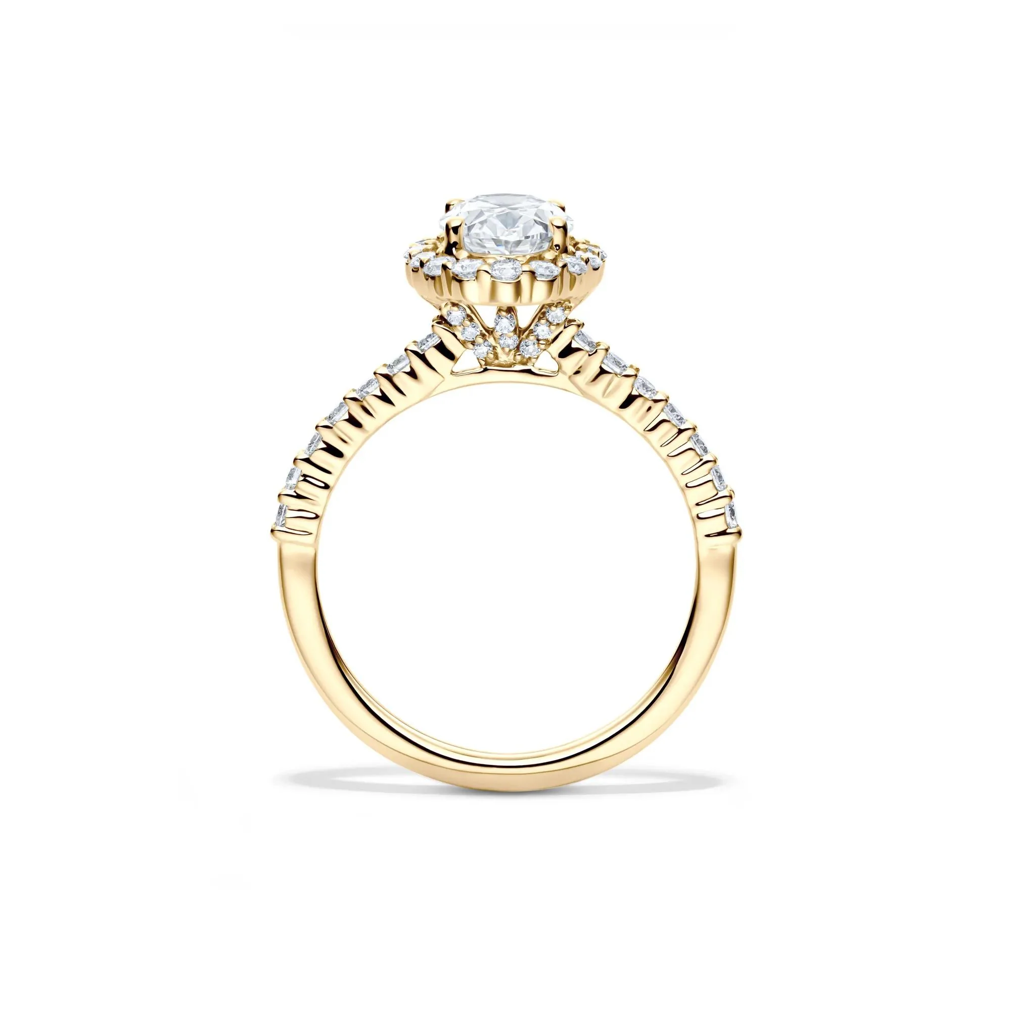 1 3/4 CT. Tw. Lab Grown Diamond Oval-Shaped Engagement Ring 14K Yellow Gold Round Brilliant Cut Size 8.5 1mm - Image 4