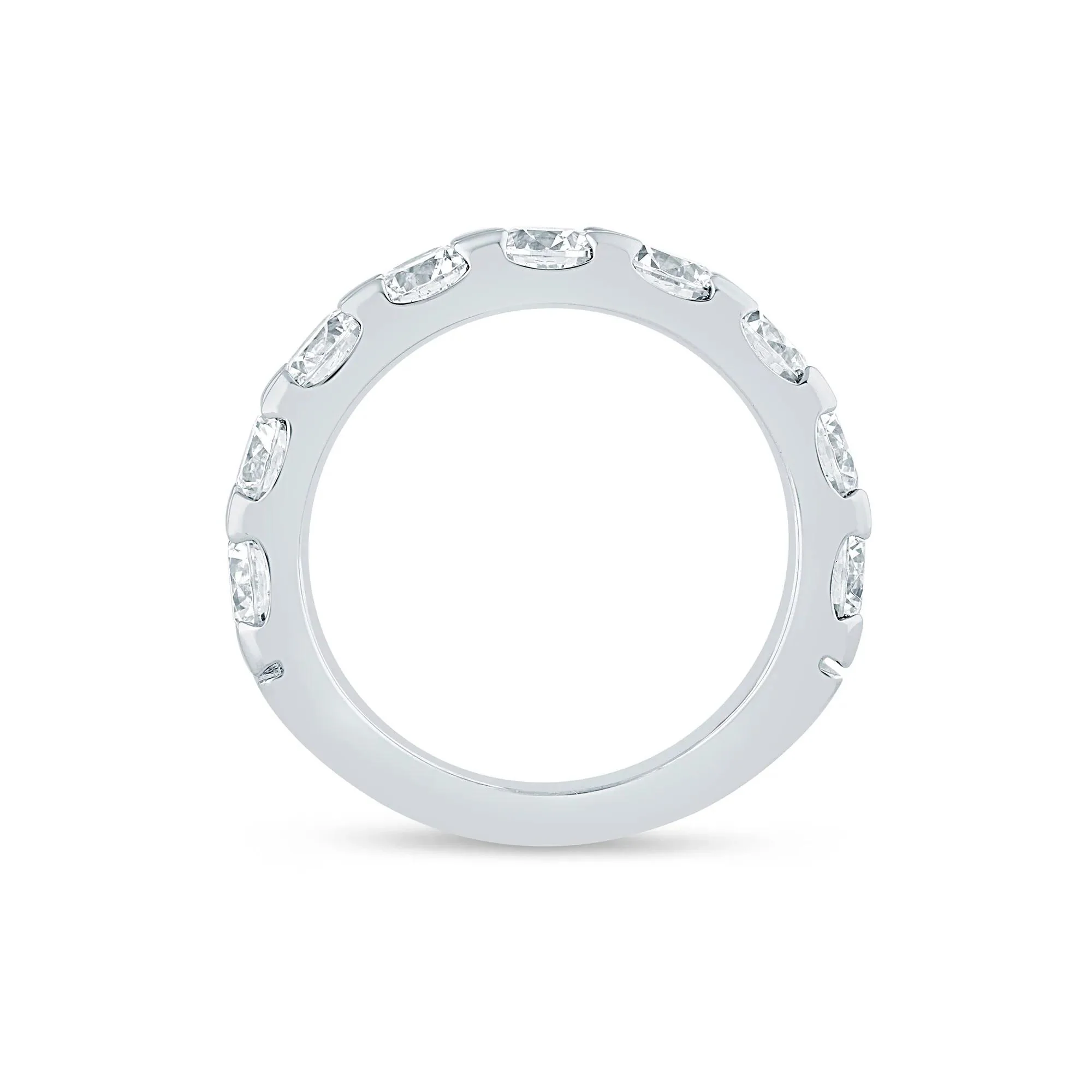 3 CT. Tw. Lab Grown Diamond Wedding Band Ring 14K White Gold Round Brilliant Cut Size 6.5 3mm - Image 2