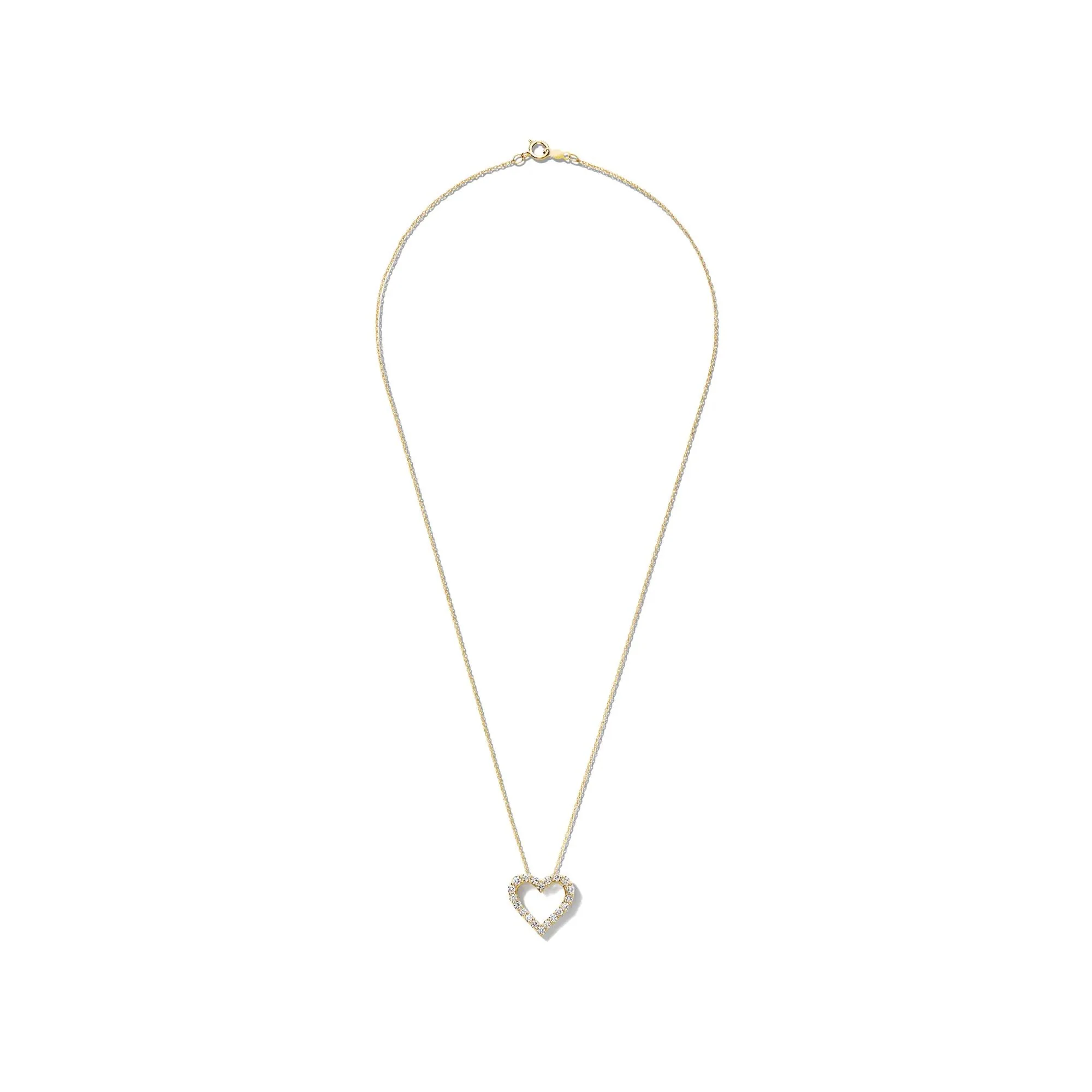 3/4 CT. Tw) Lab Grown Diamond Heart Pendant Necklace 14K Yellow Gold ( Size 18" - Image 2