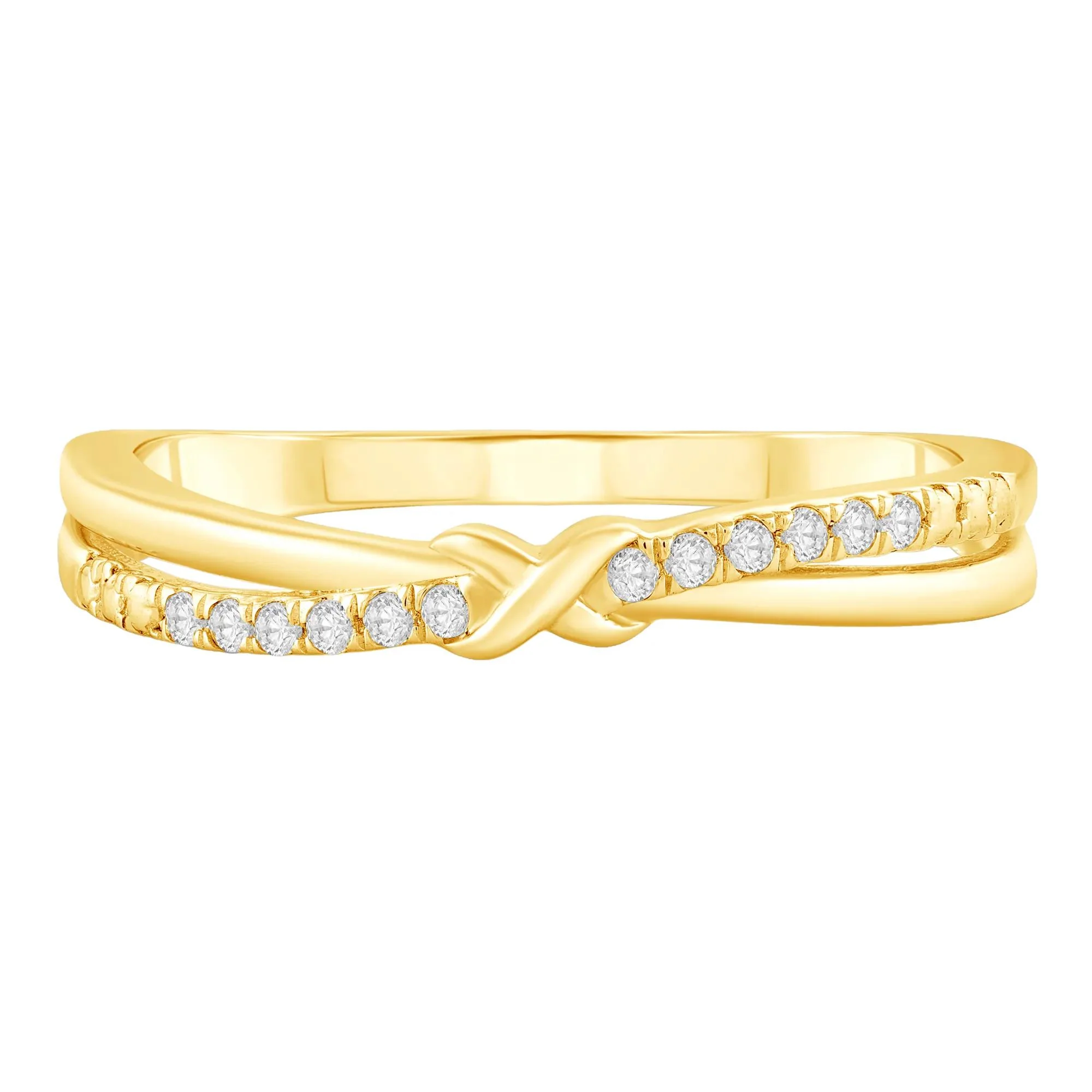 Diamond Accent Knot Band Ring 10K Yellow Gold Size 7