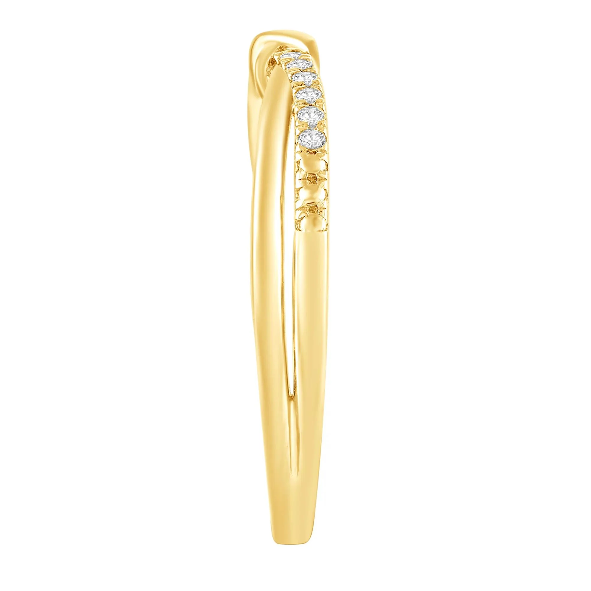 Diamond Accent Knot Band Ring 10K Yellow Gold Size 7 - Image 3
