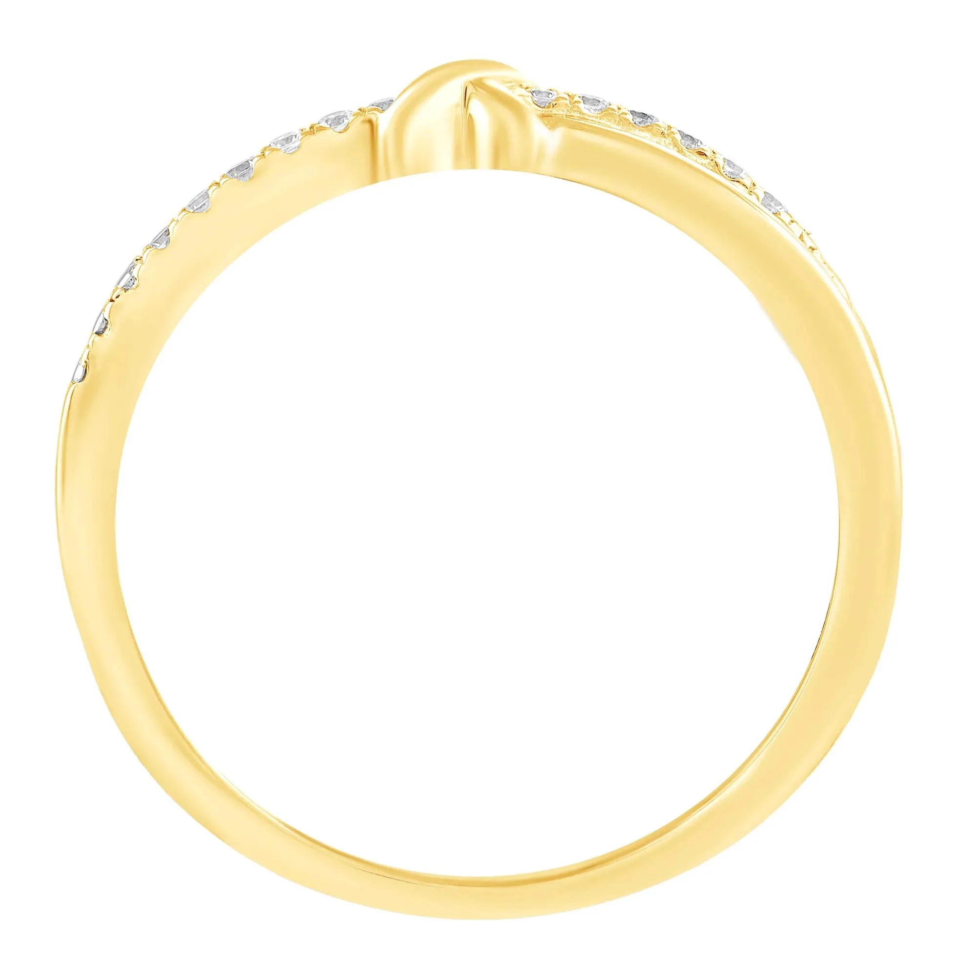 Diamond Accent Knot Band Ring 10K Yellow Gold Size 7.5 - Image 2