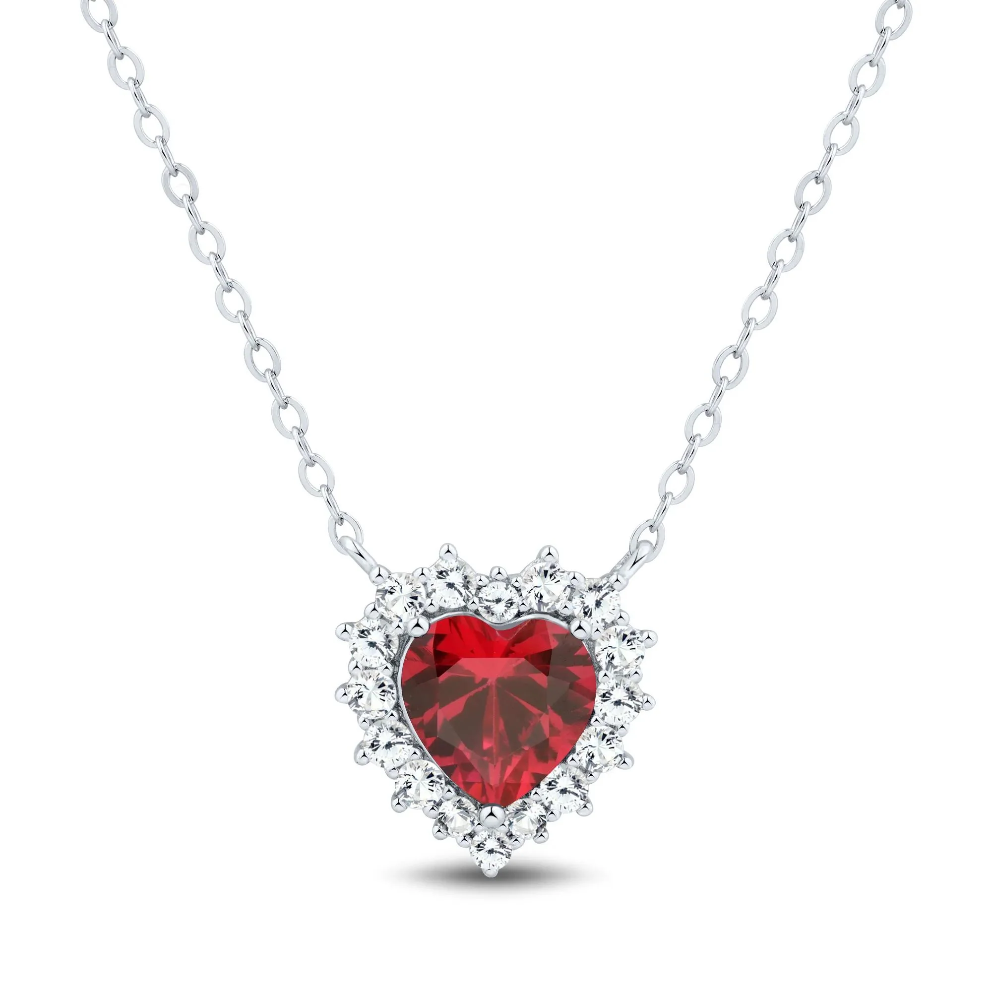 Lab-Created Ruby and Lab-Created White Sapphire Ring Earring and Pendant Set .925 Sterling Silver Size 5.5 1.5mm - Image 5