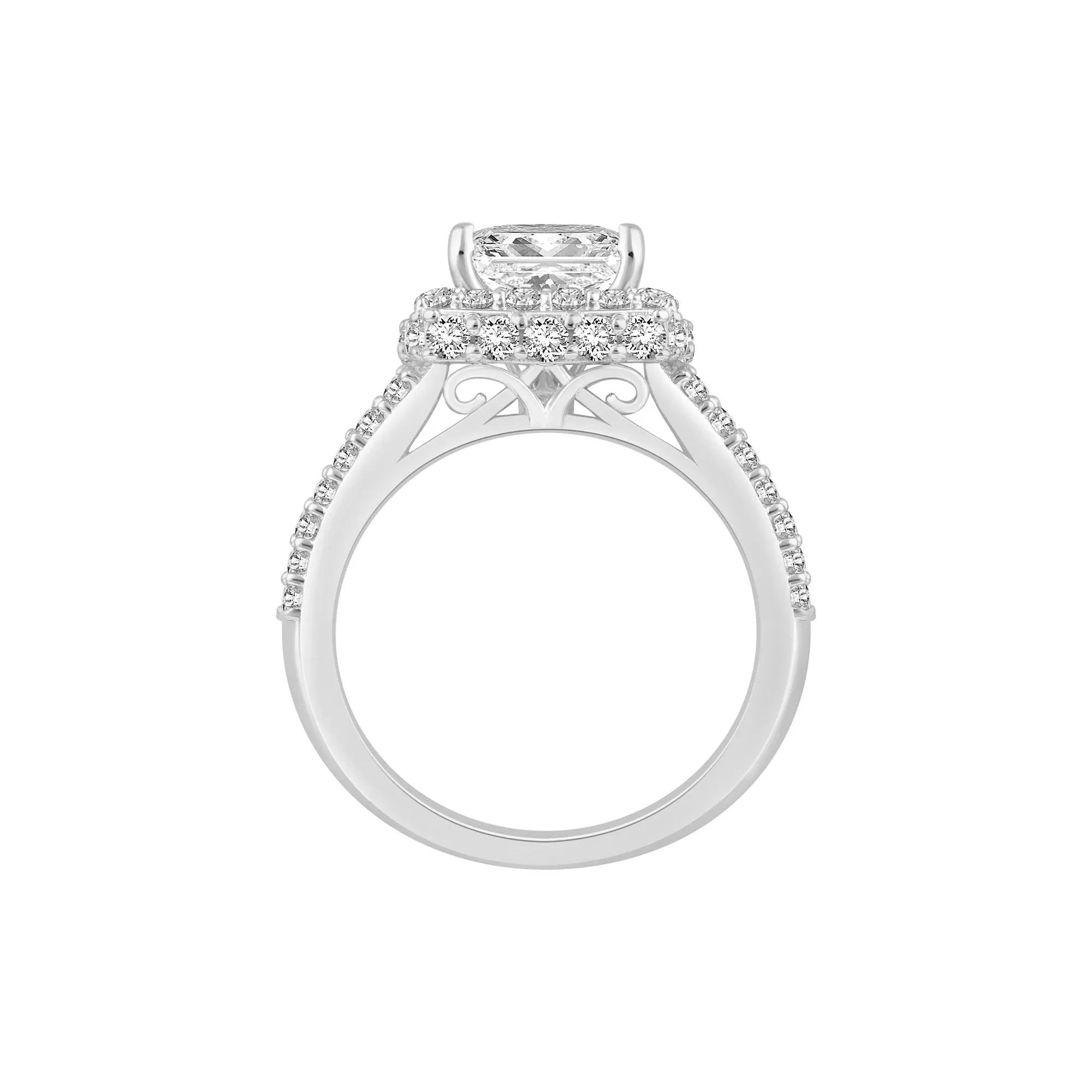 4 CT. Tw. Lab Grown Diamond Engagement Ring 10K White Gold Size 6 - Image 2