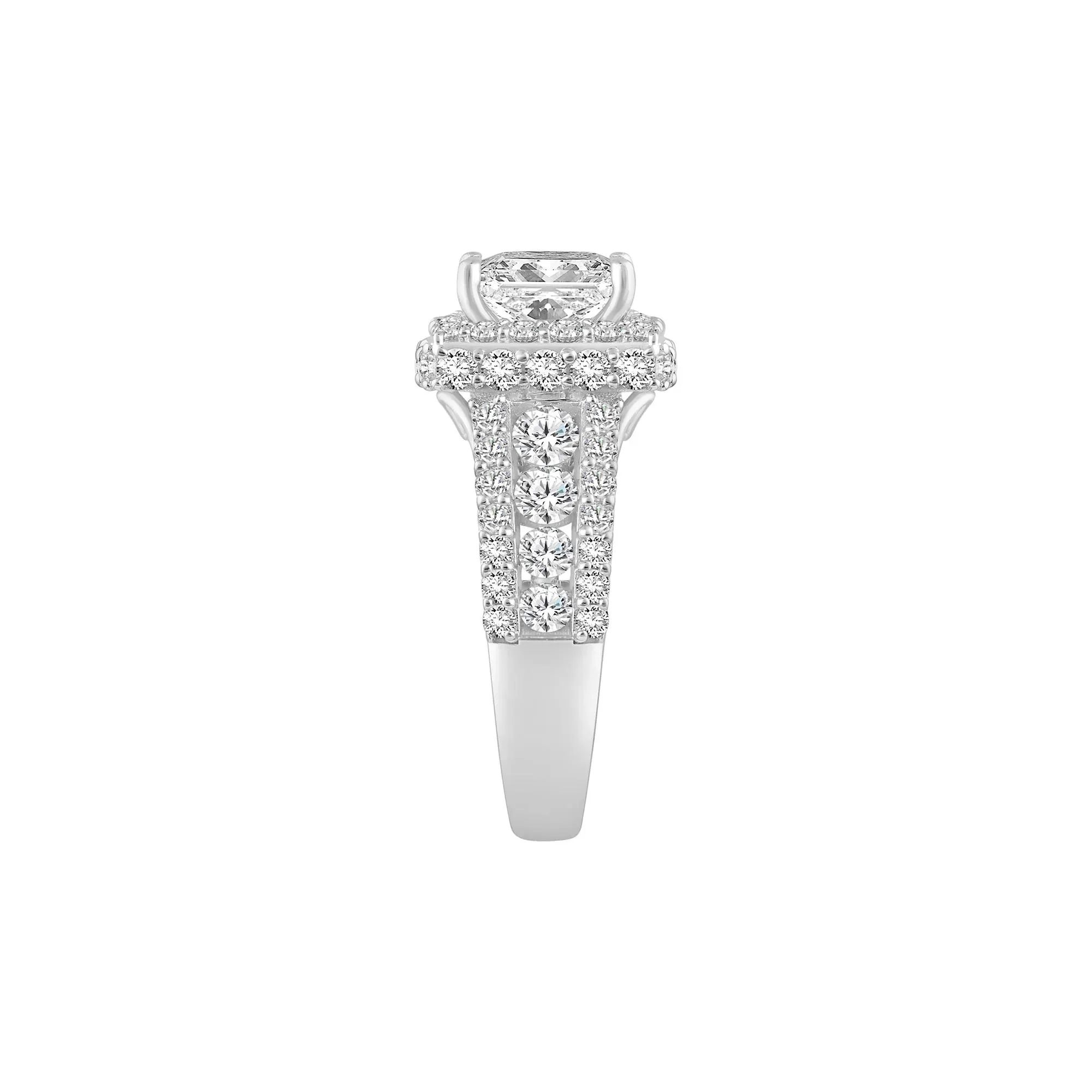 4 CT. Tw. Lab Grown Diamond Engagement Ring 10K White Gold Size 6.5 - Image 3