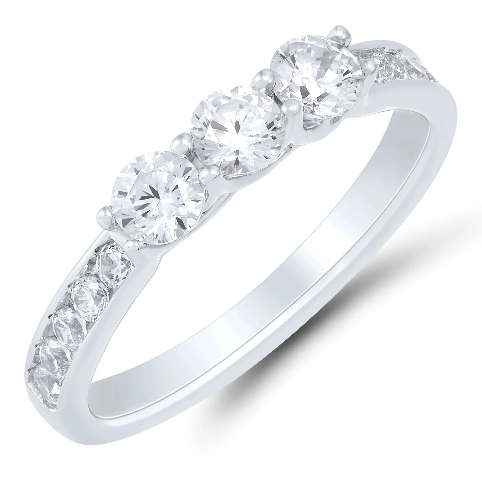 3 CT. Tw. Lab Grown Diamond Bridal Set 14K White Gold Ring Size 6.5 1mm - Image 5