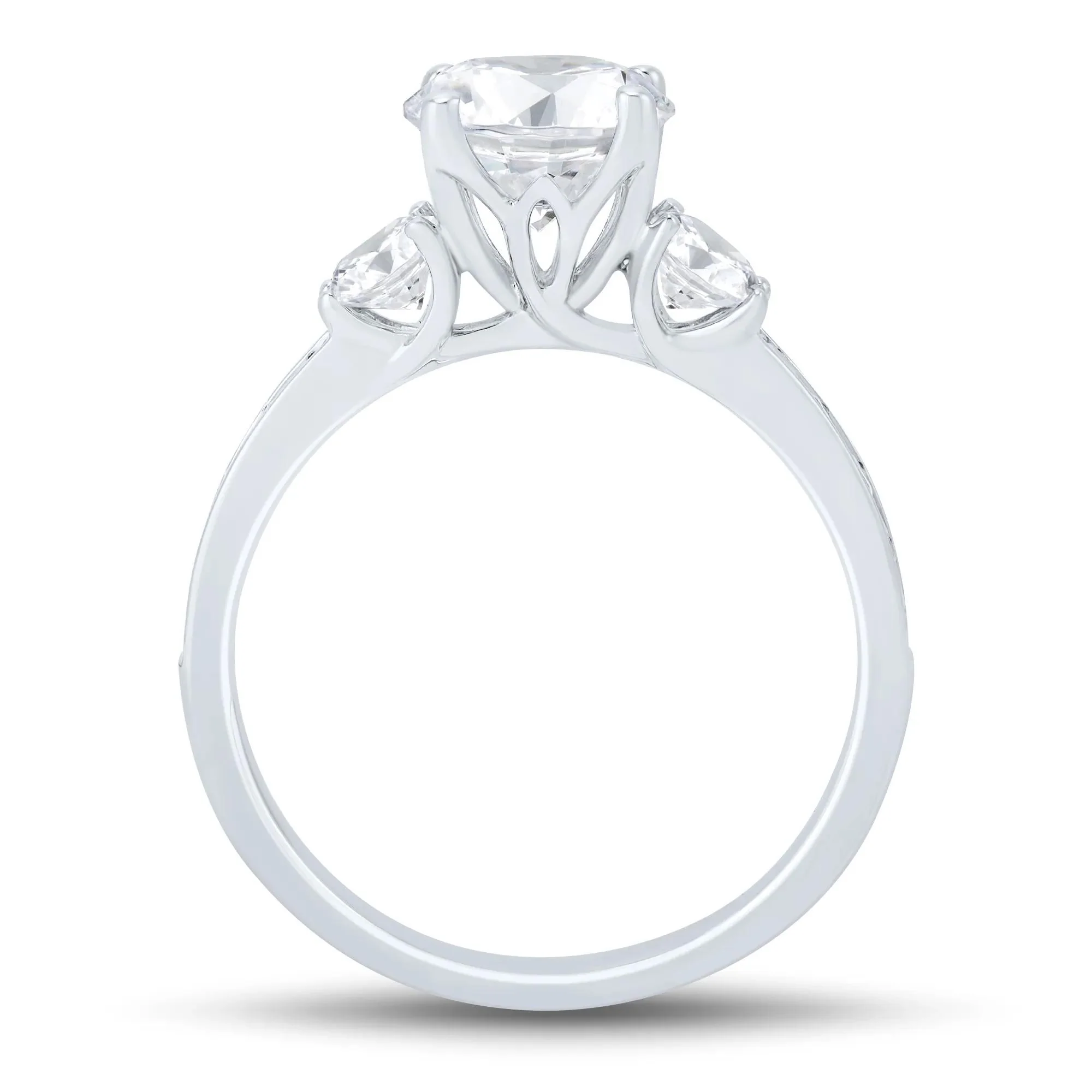 3 CT. Tw. Lab Grown Diamond Bridal Set 14K White Gold Ring Size 6.5 1mm - Image 6